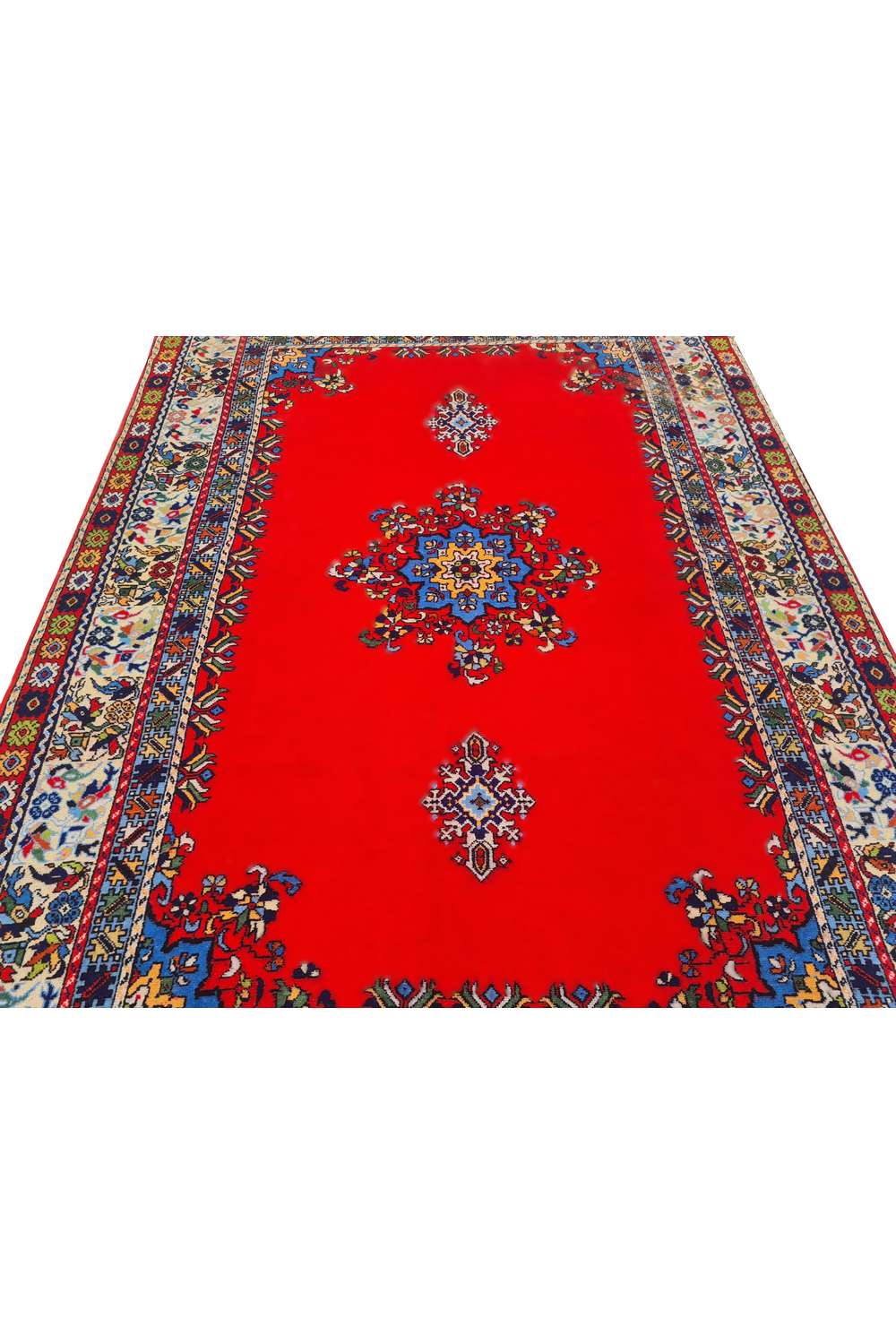 Amazing Hand Knotted Vintage Morocco Wool Area Rug 9.11 x 6.6 Ft