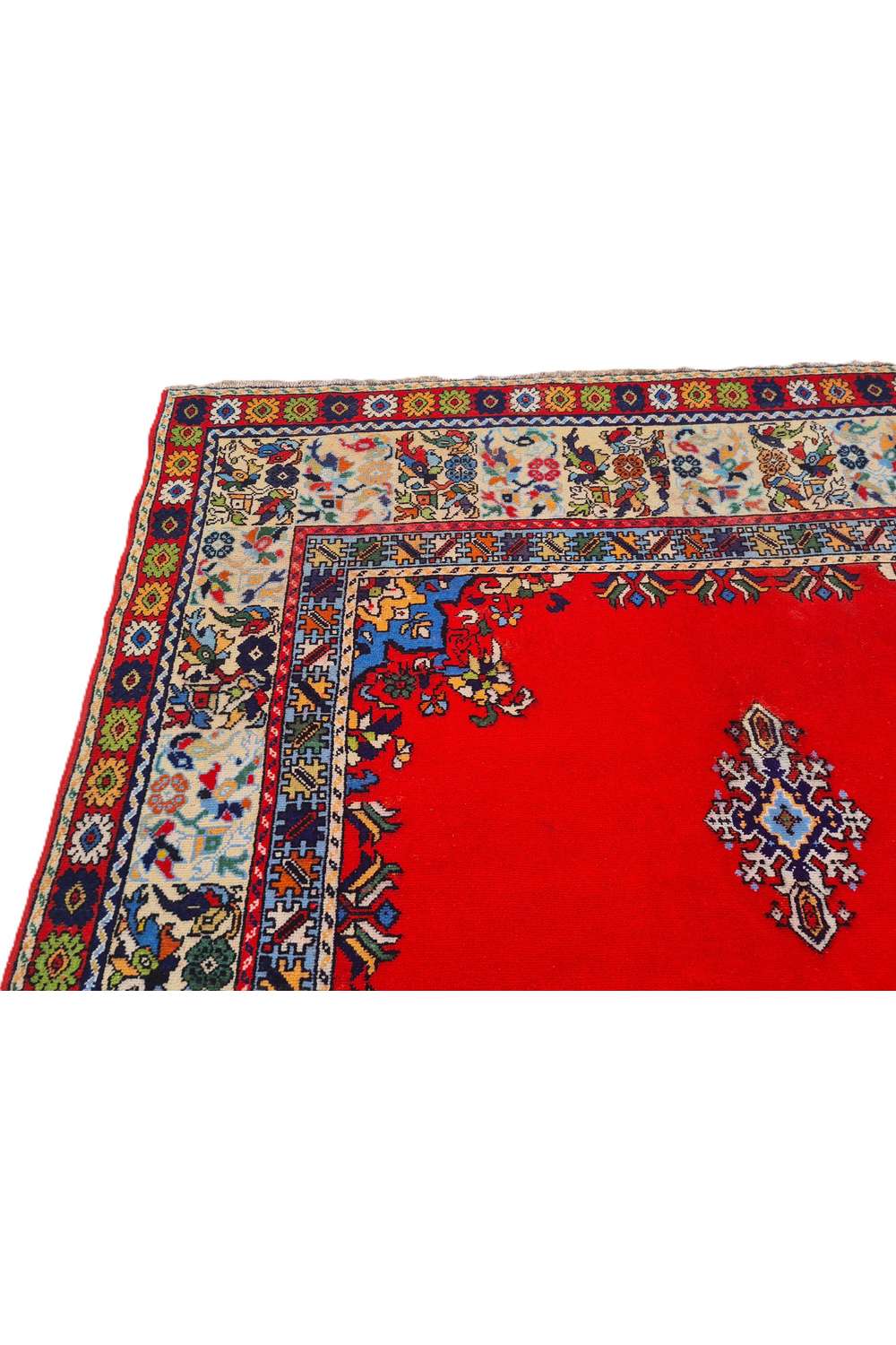 Amazing Hand Knotted Vintage Morocco Wool Area Rug 9.11 x 6.6 Ft
