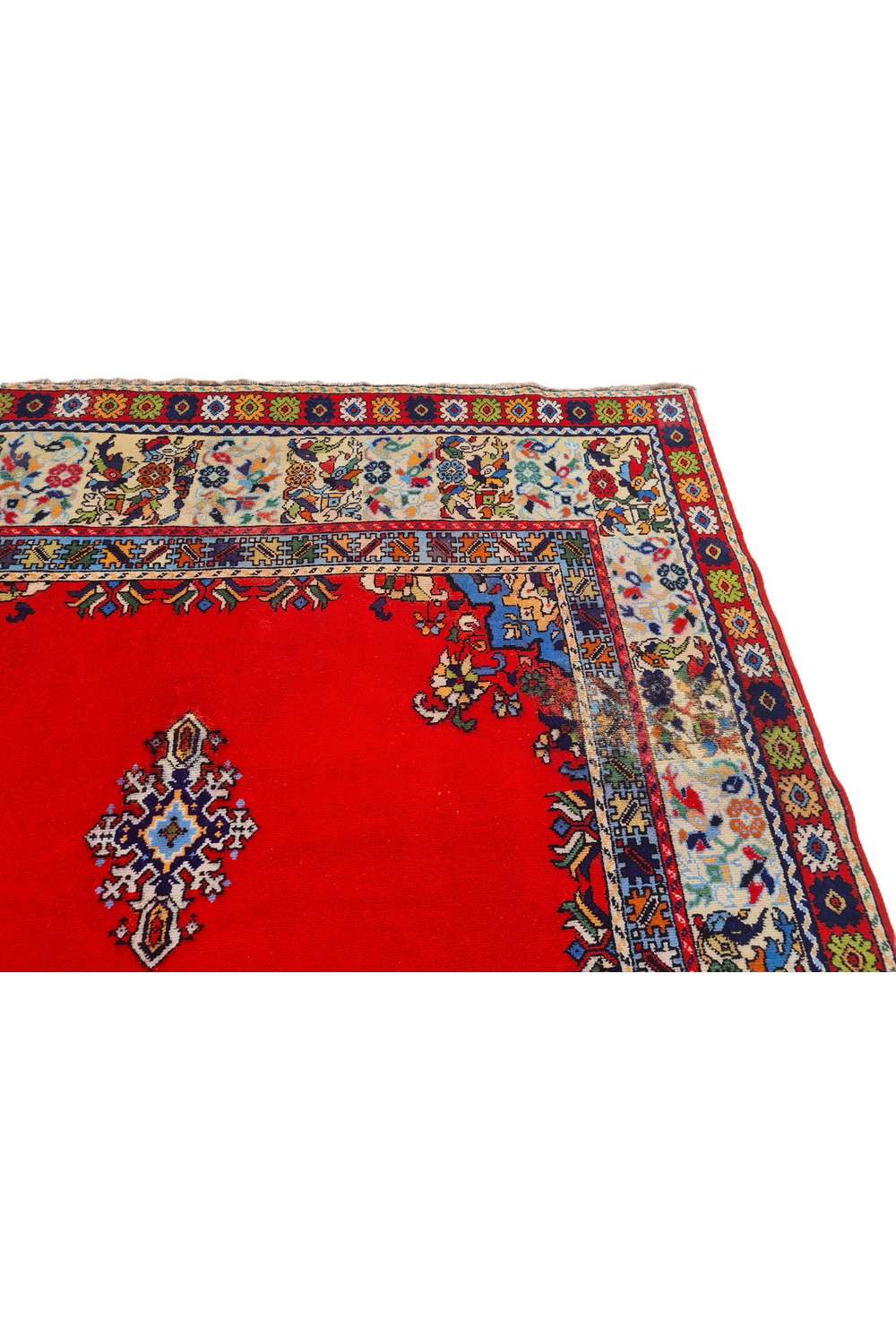 Amazing Hand Knotted Vintage Morocco Wool Area Rug 9.11 x 6.6 Ft