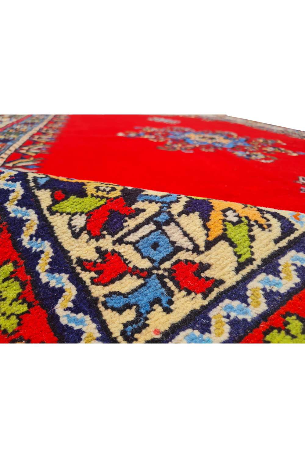 Amazing Hand Knotted Vintage Morocco Wool Area Rug 9.11 x 6.6 Ft