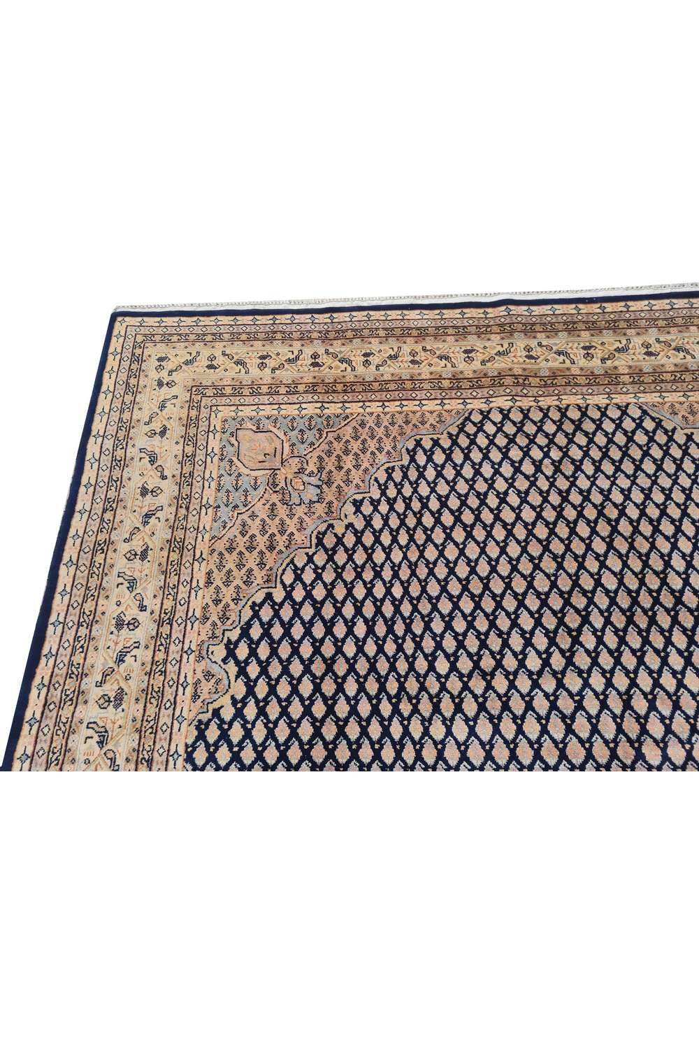 Amazing Hand Knotted Vintage Badam Gul Wool Area Rug 6.5 x 6.4 Ft
