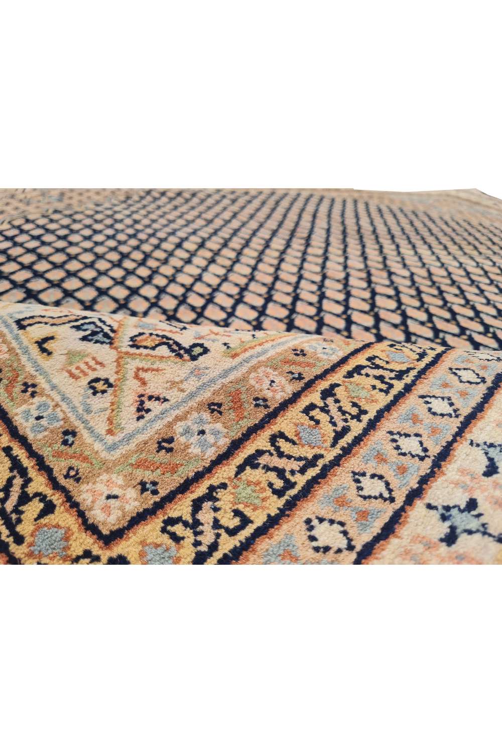 Amazing Hand Knotted Vintage Badam Gul Wool Area Rug 6.5 x 6.4 Ft