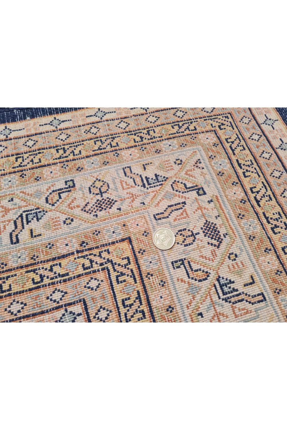 Amazing Hand Knotted Vintage Badam Gul Wool Area Rug 6.5 x 6.4 Ft