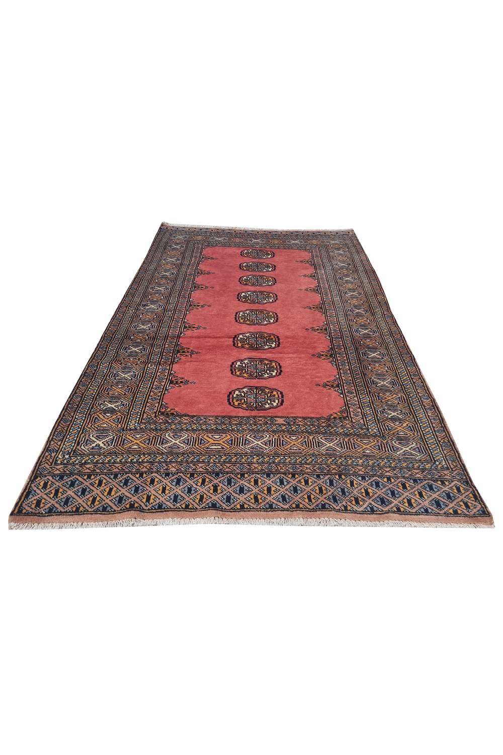 Amazing Hand Knotted Vintage Pakistani Bokhara Jhaldar Wool Area Rug 5.2 x 3.3 Ft