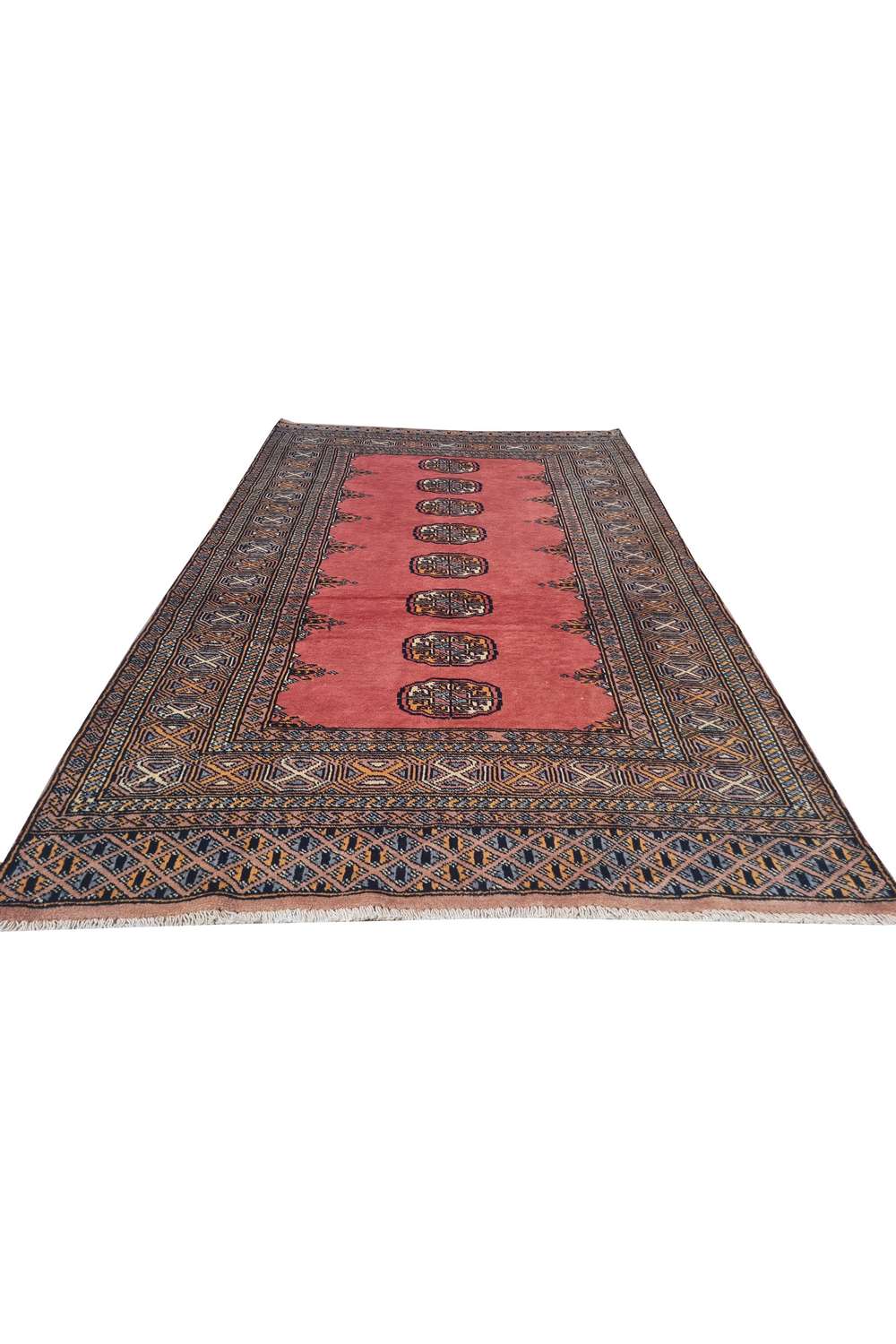 Amazing Hand Knotted Vintage Pakistani Bokhara Jhaldar Wool Area Rug 5.2 x 3.3 Ft