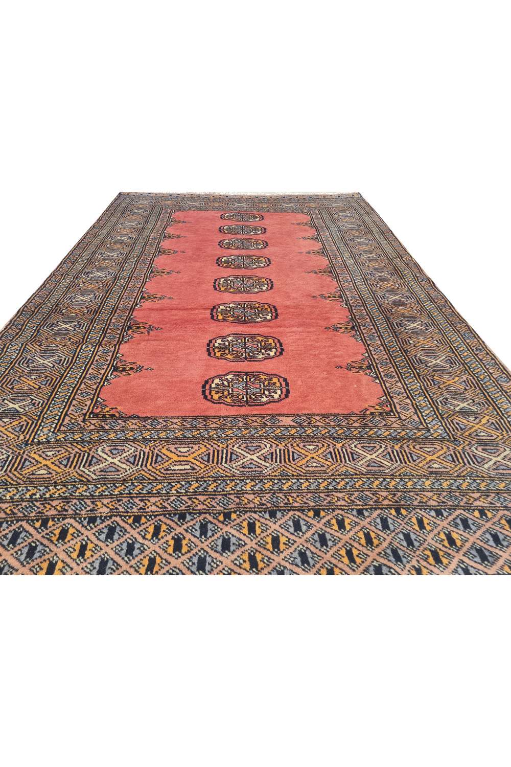 Amazing Hand Knotted Vintage Pakistani Bokhara Jhaldar Wool Area Rug 5.2 x 3.3 Ft