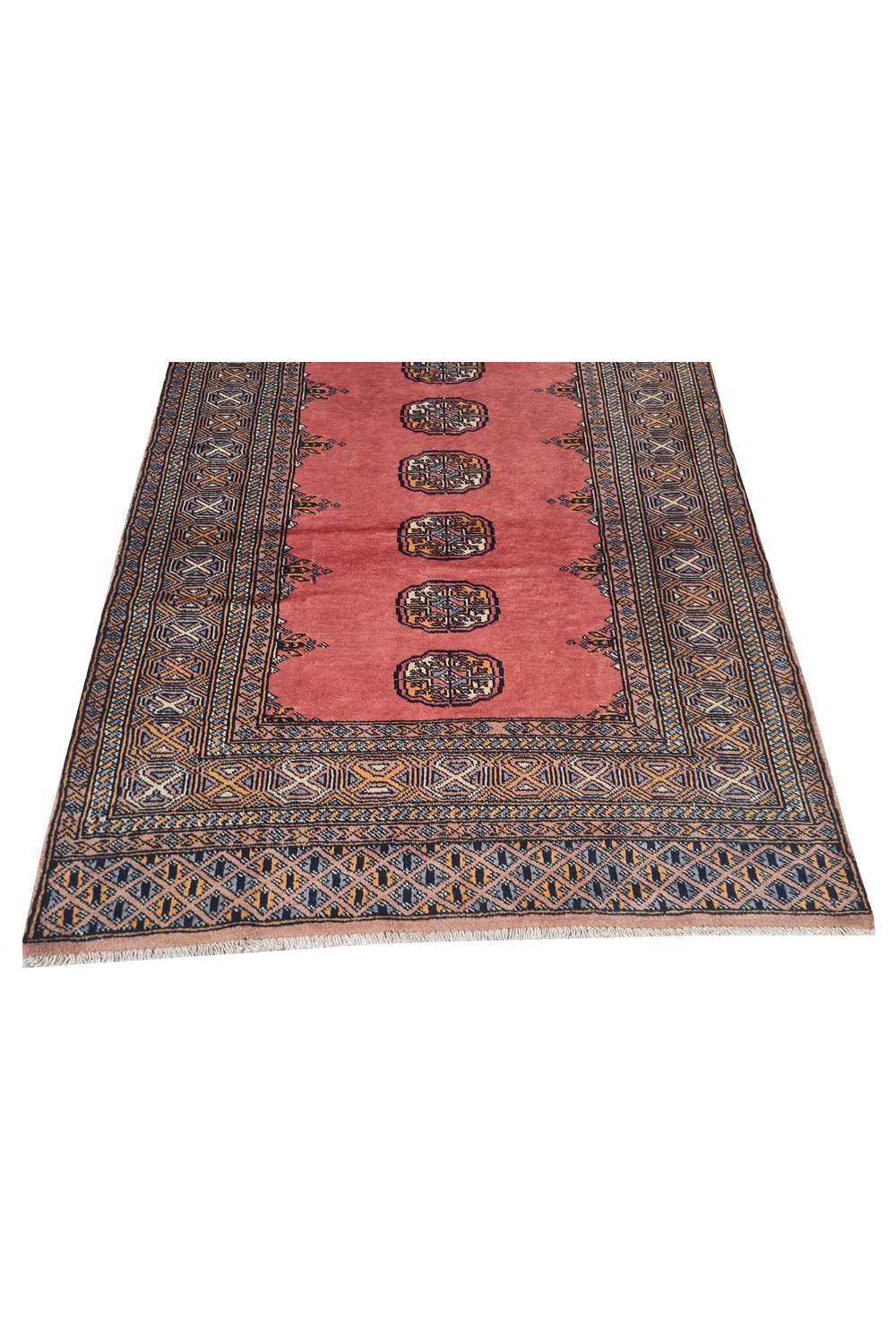 Amazing Hand Knotted Vintage Pakistani Bokhara Jhaldar Wool Area Rug 5.2 x 3.3 Ft