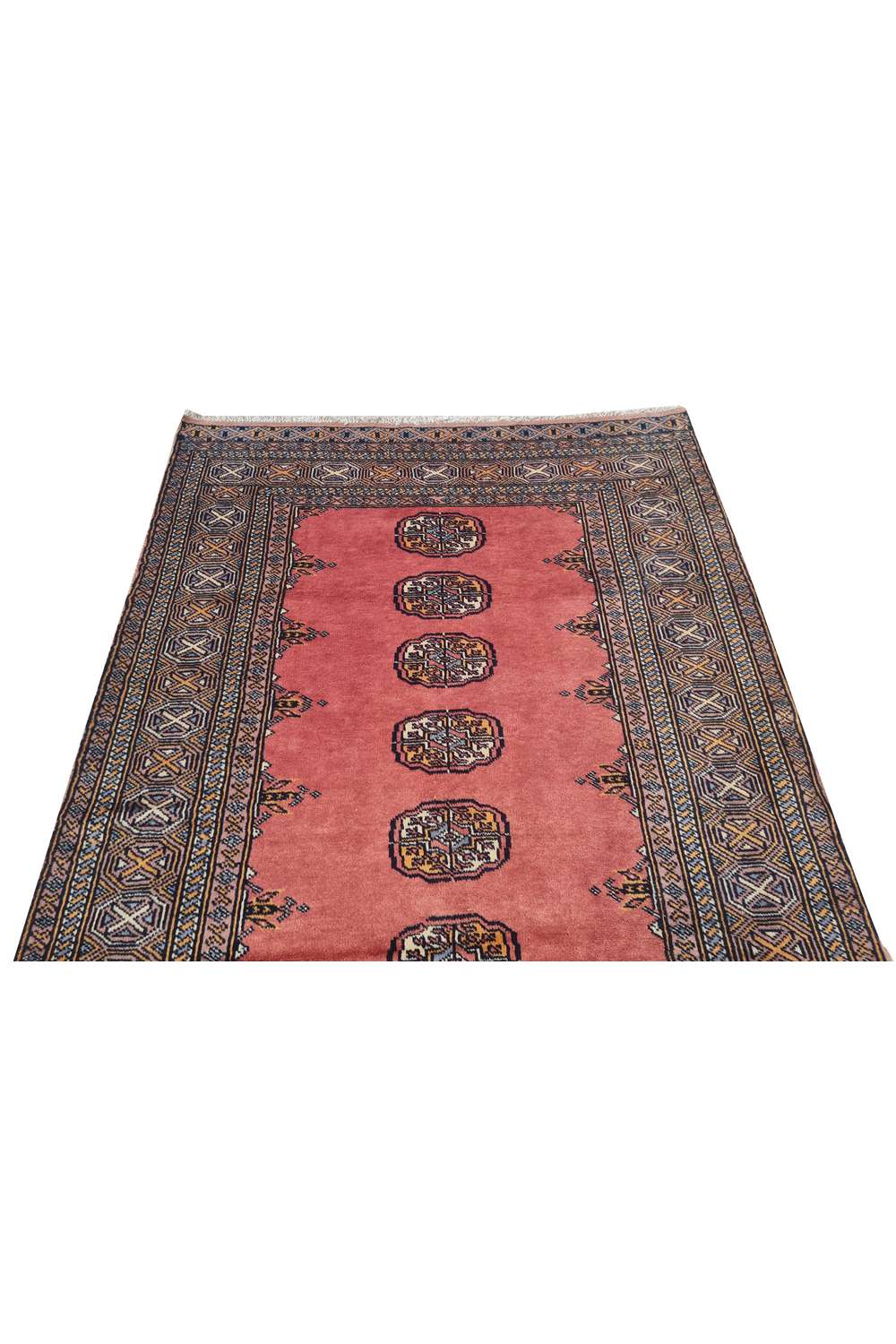 Amazing Hand Knotted Vintage Pakistani Bokhara Jhaldar Wool Area Rug 5.2 x 3.3 Ft