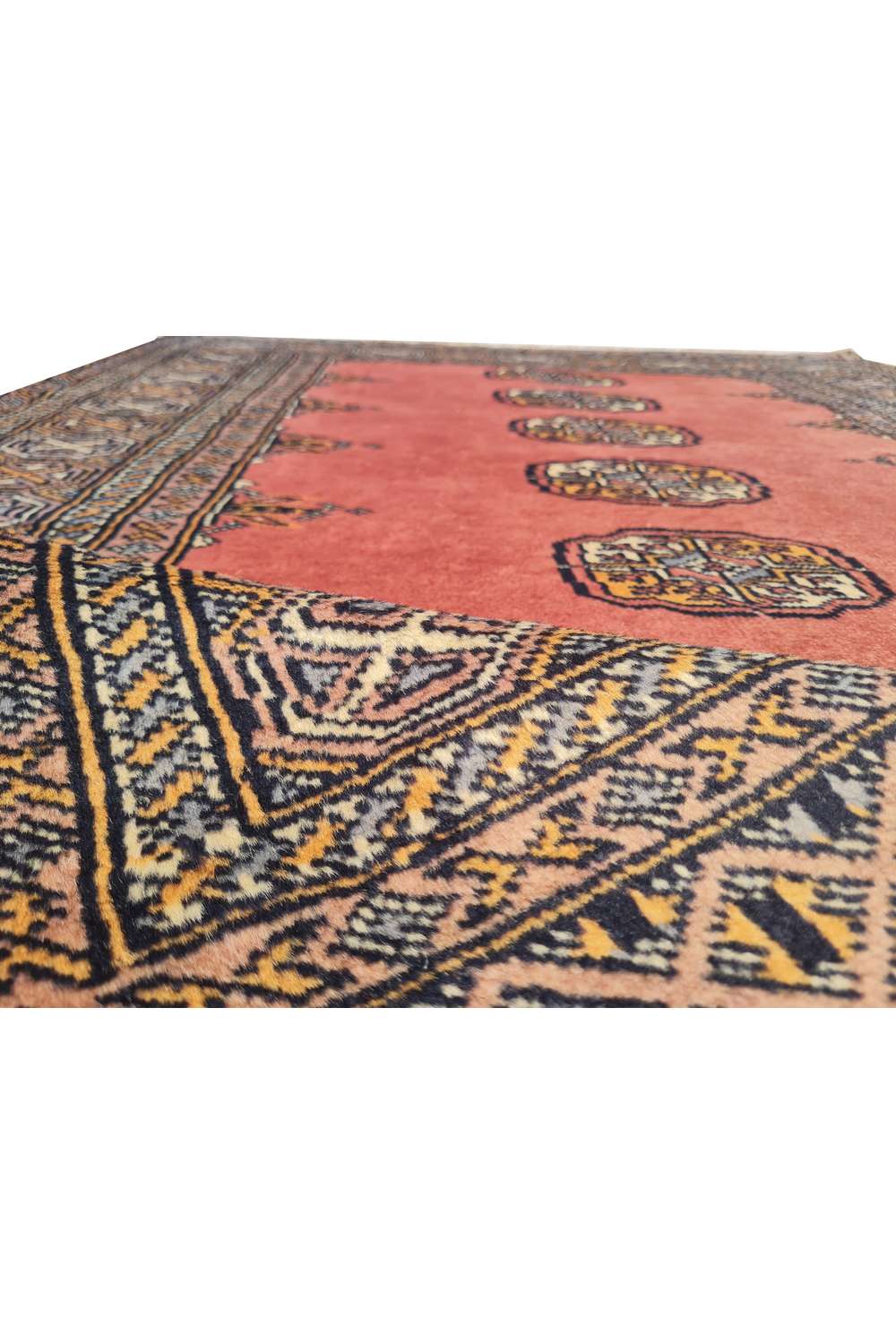 Amazing Hand Knotted Vintage Pakistani Bokhara Jhaldar Wool Area Rug 5.2 x 3.3 Ft