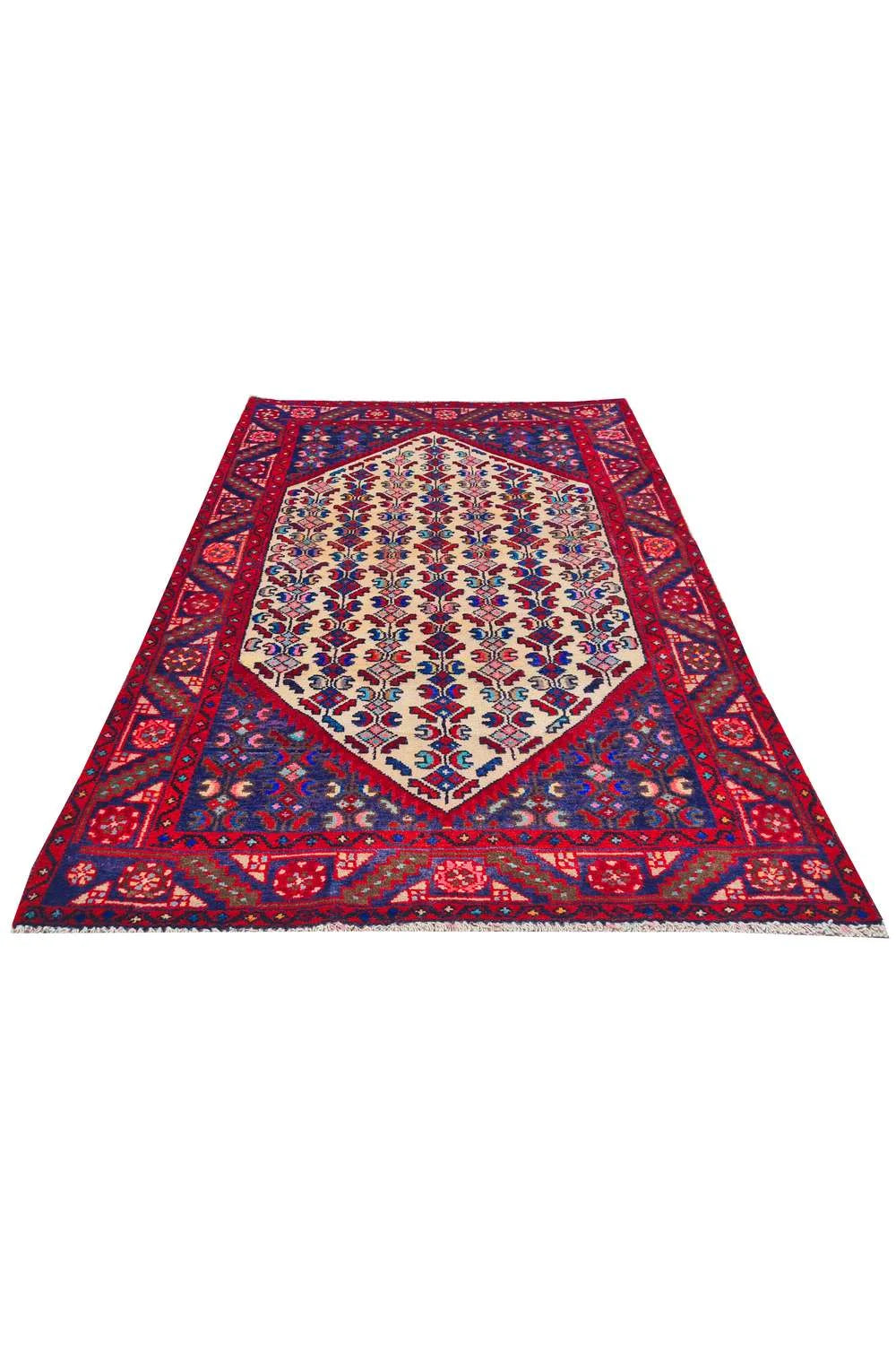 Amazing Hand Knotted Vintage Hamidoun Wool Area Rug 4.8 x 3.3 Ft