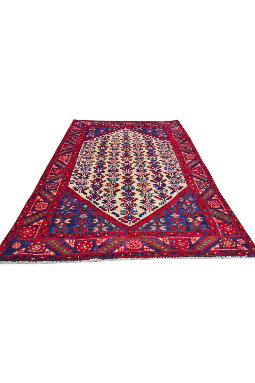 Amazing Hand Knotted Vintage Hamidoun Wool Area Rug 4.8 x 3.3 Ft