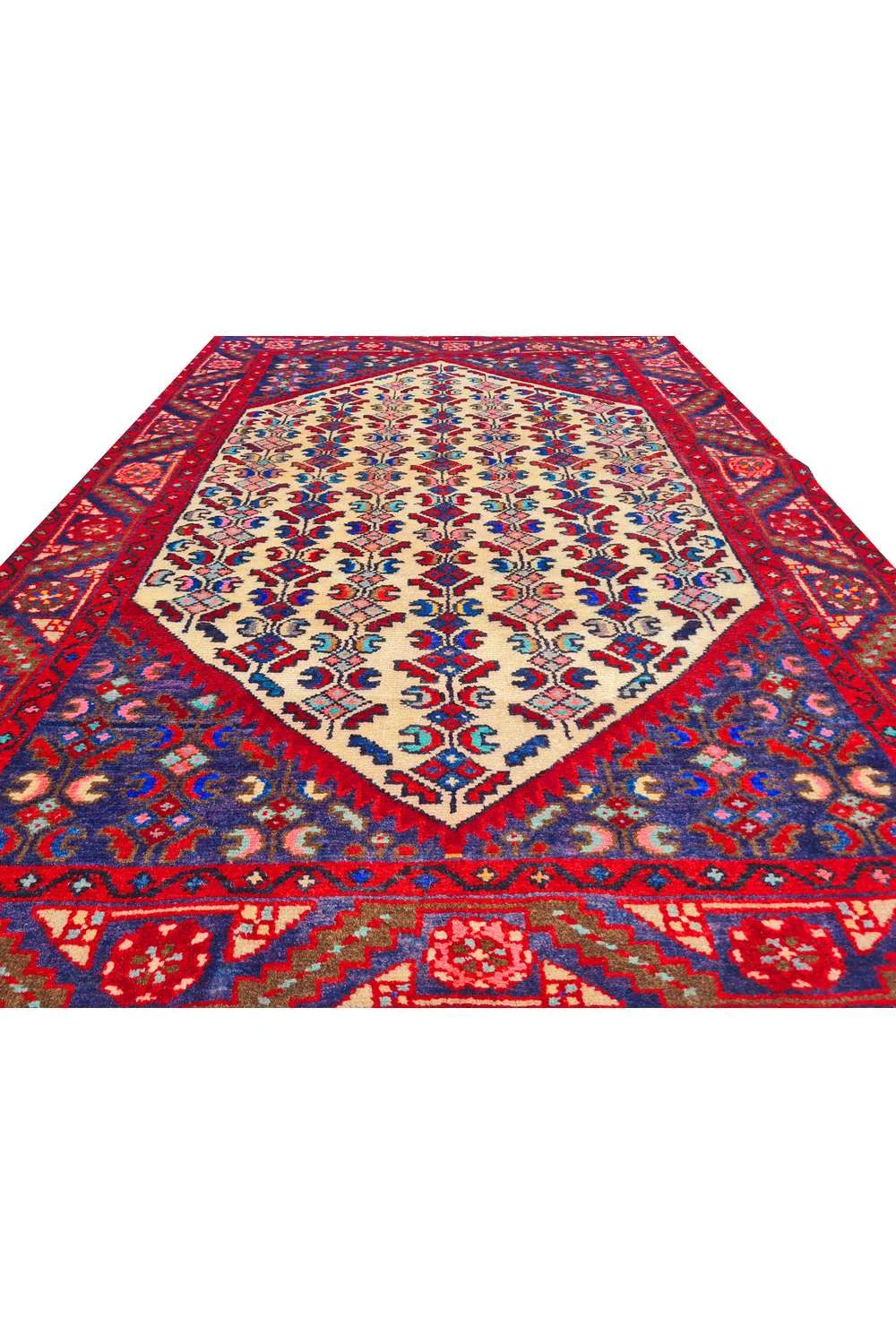 Amazing Hand Knotted Vintage Hamidoun Wool Area Rug 4.8 x 3.3 Ft