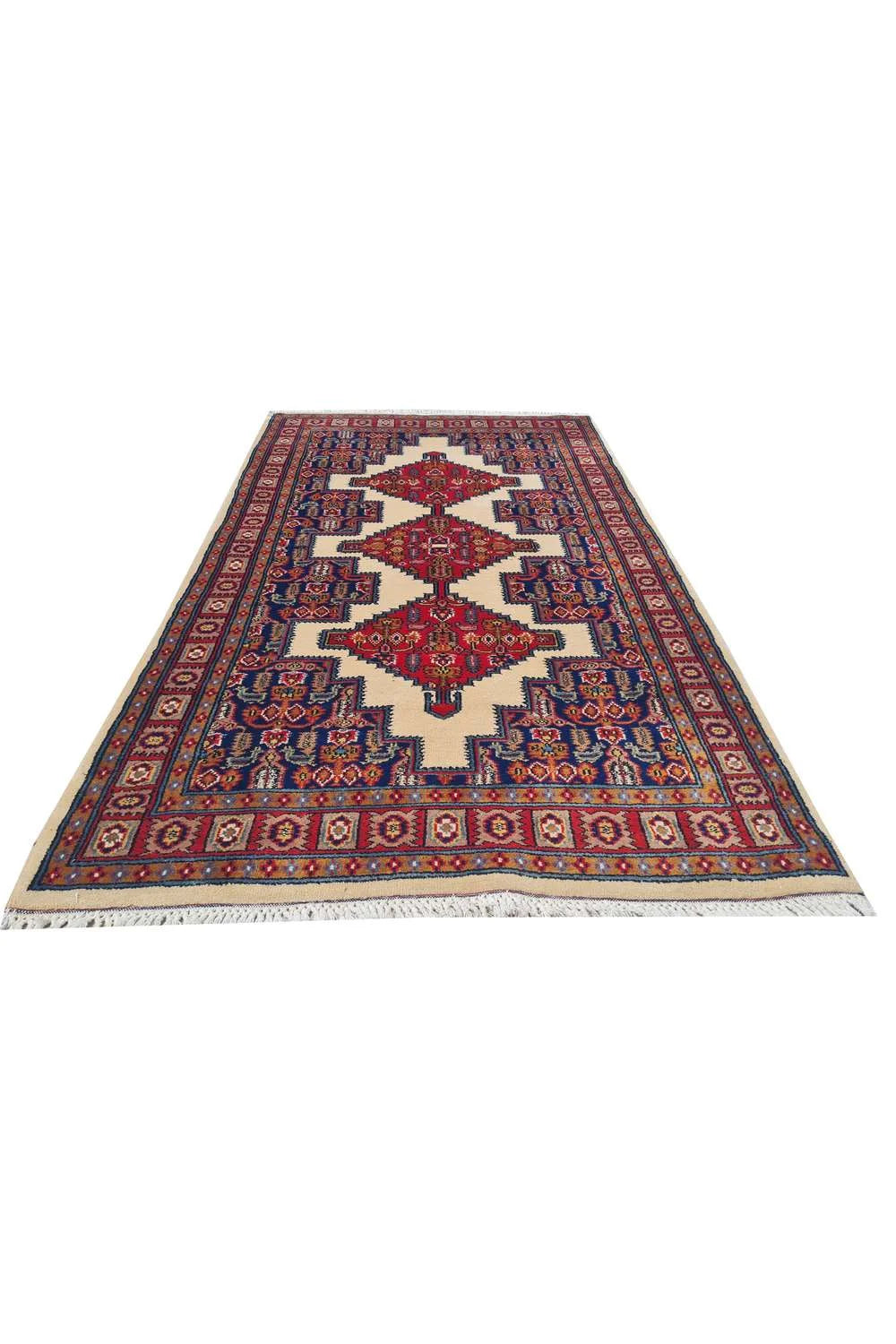 Amazing Hand Knotted Vintage Jaipuri Wool Area Rug 5.1 x 3.0 Ft
