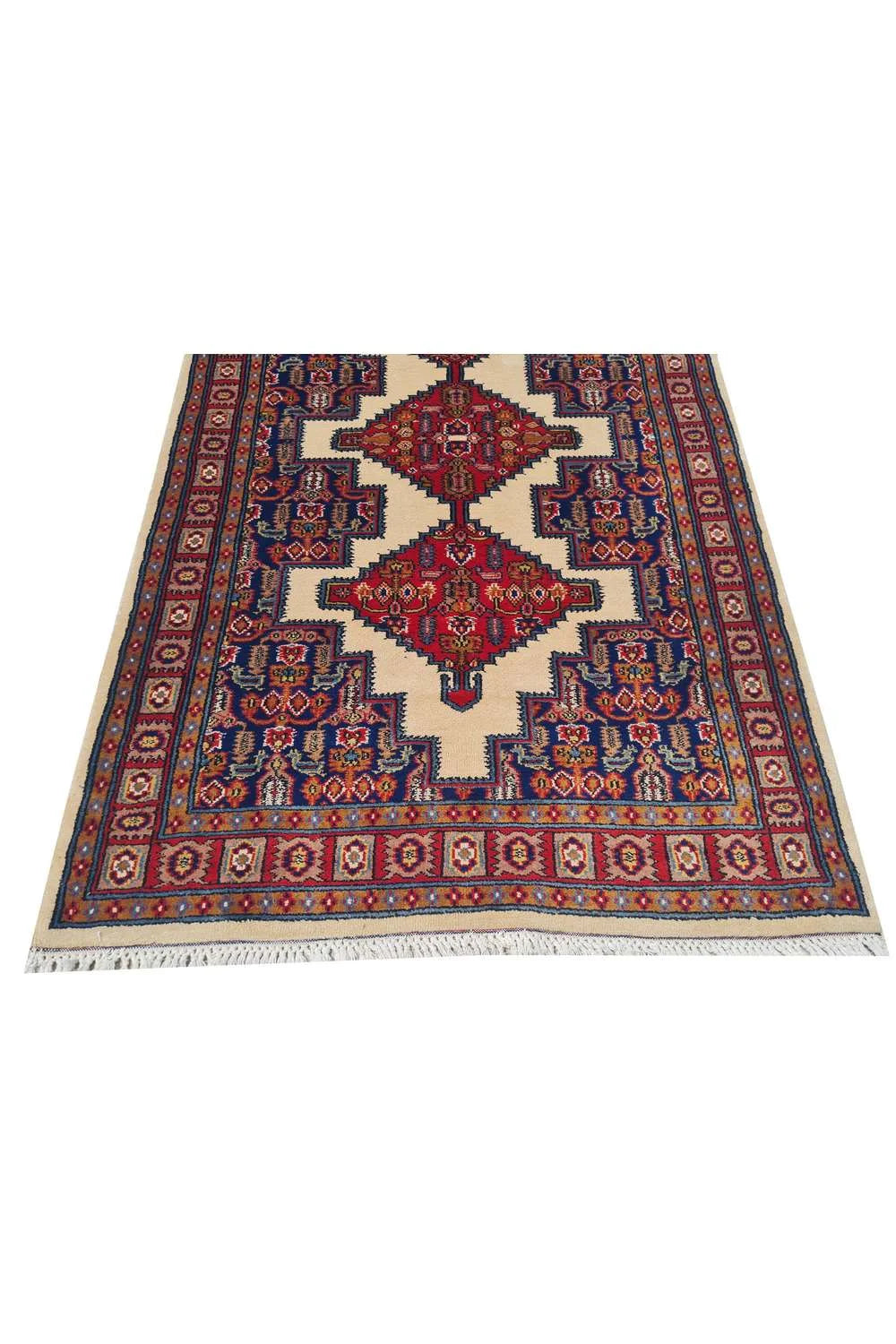 Amazing Hand Knotted Vintage Jaipuri Wool Area Rug 5.1 x 3.0 Ft