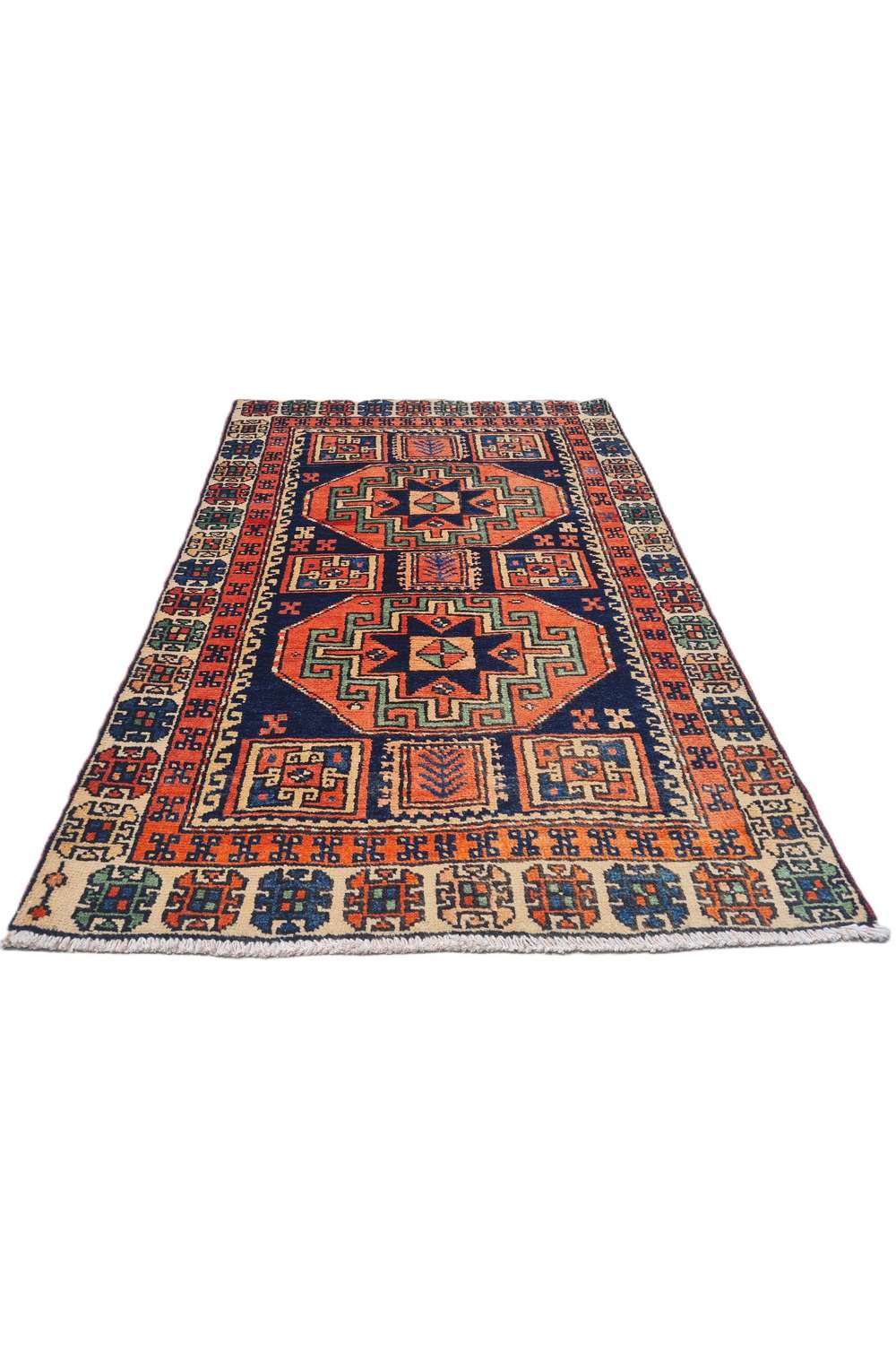 Amazing Hand Knotted Afghan kazak Wool Area Rug 4.9 x 3.1 Ft