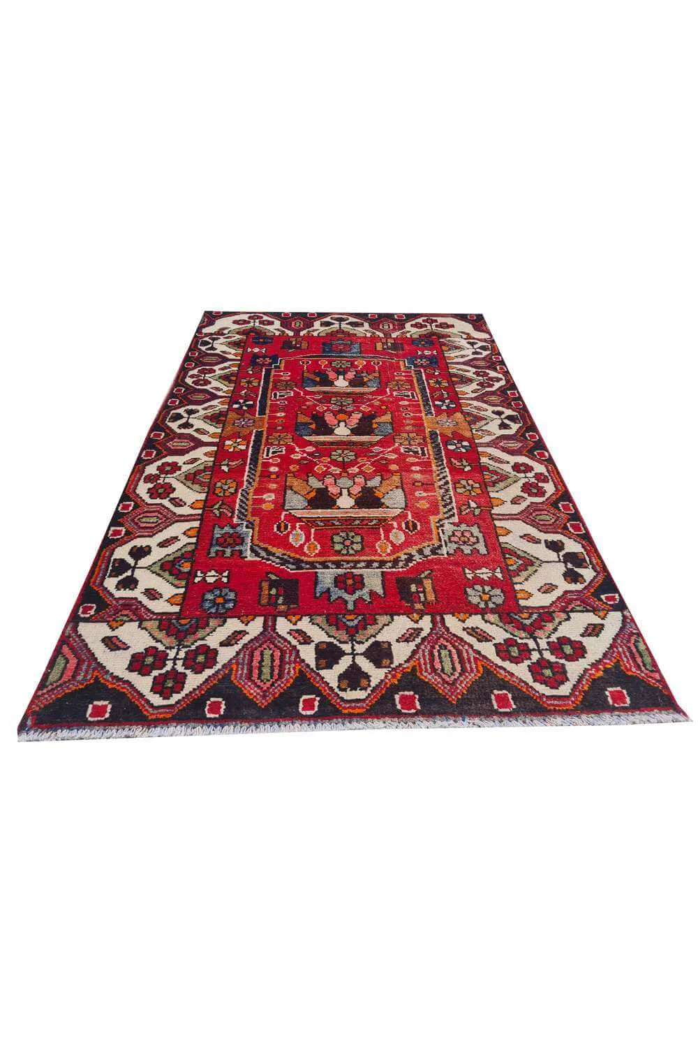 Amazing Hand Knotted Vintage Hamidoun Wool Area Rug 5.0 x 3.3 Ft