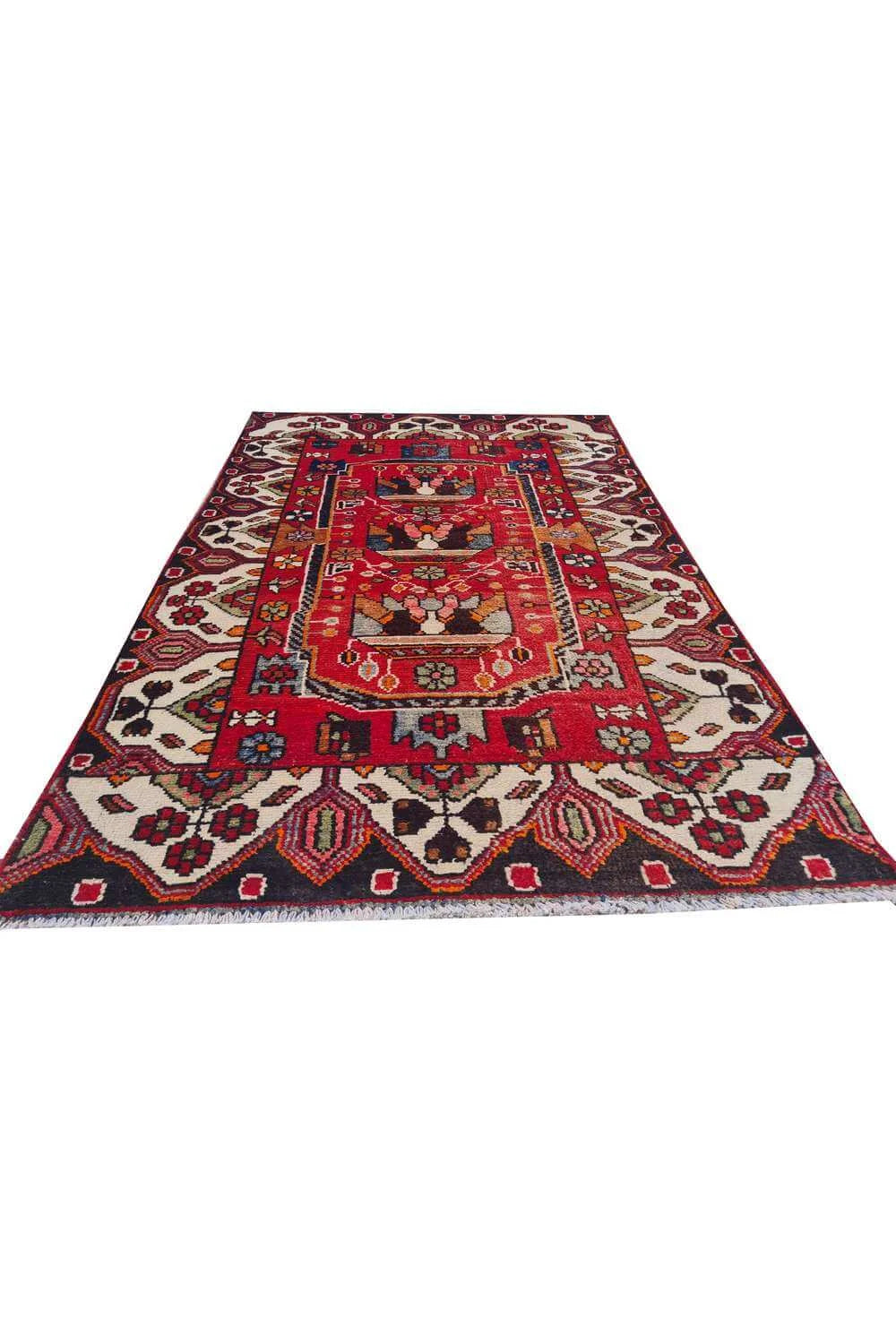 Amazing Hand Knotted Vintage Hamidoun Wool Area Rug 5.0 x 3.3 Ft