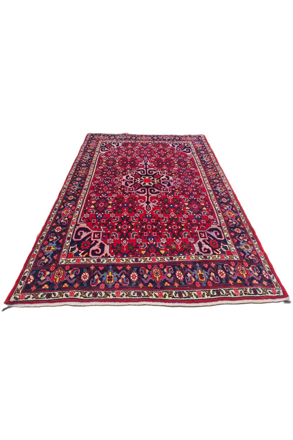 Amazing Hand Knotted Vintage Persian Bijar Wool Area Rug 5.3 x 3.5 Ft