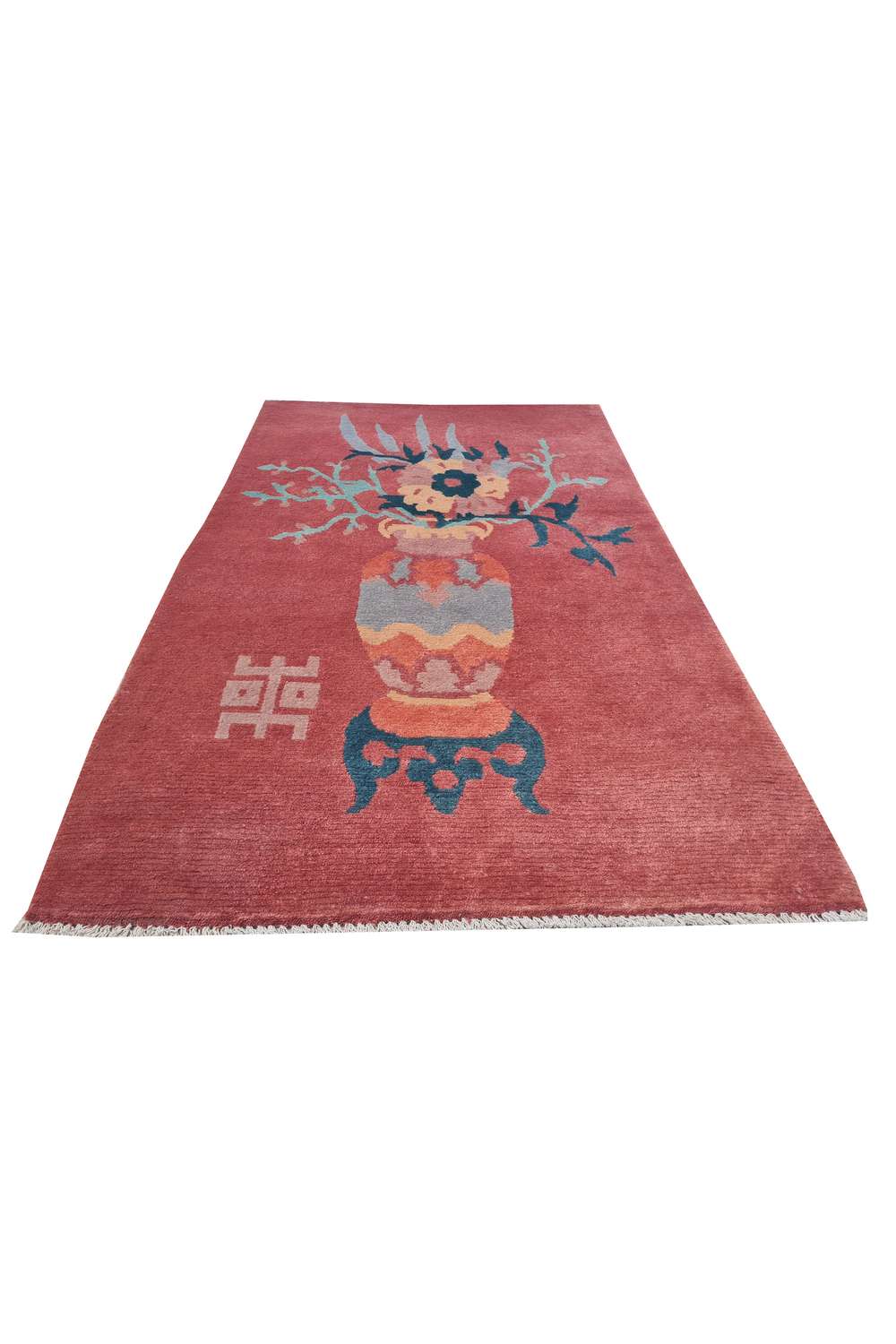 Amazing Hand Knotted Vintage Nepali Wool Area Rug 5.3 x 3.1 Ft