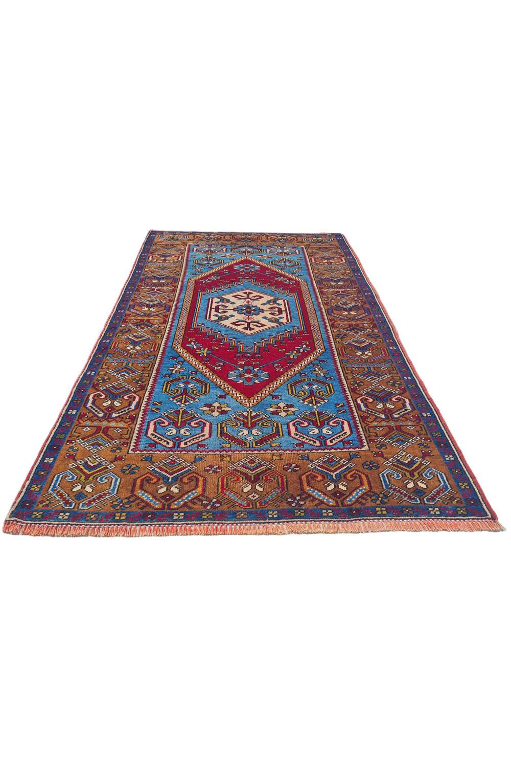 Amazing Hand Knotted Vintage Turkish Wool Area Rug 5.4 x 3.5 Ft