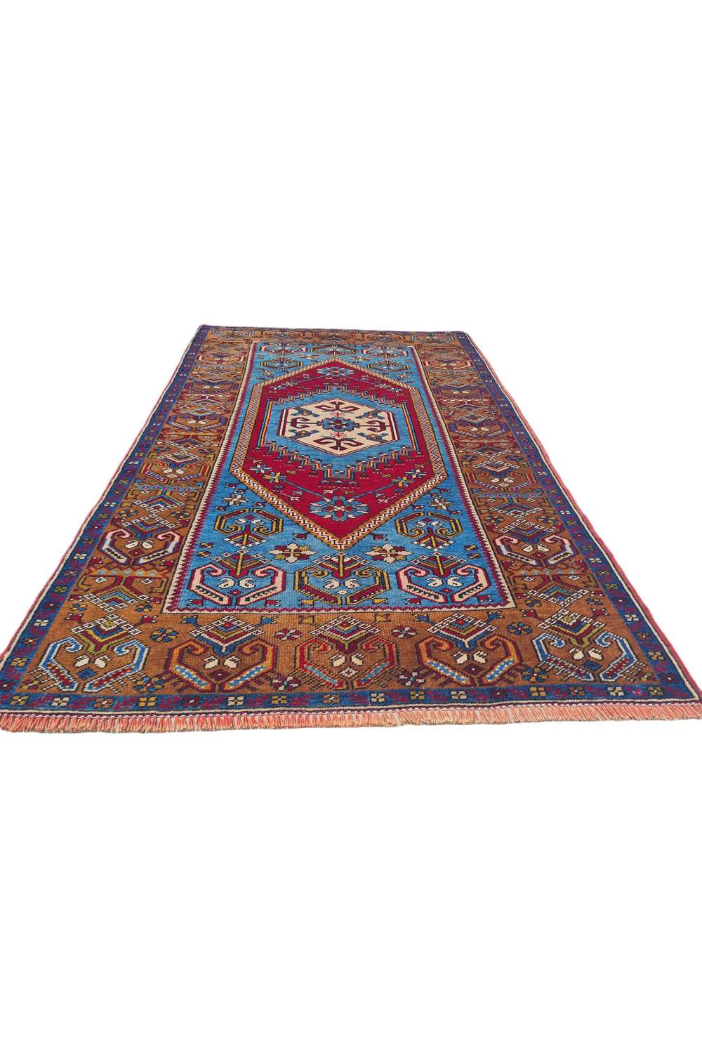 Amazing Hand Knotted Vintage Turkish Wool Area Rug 5.4 x 3.5 Ft