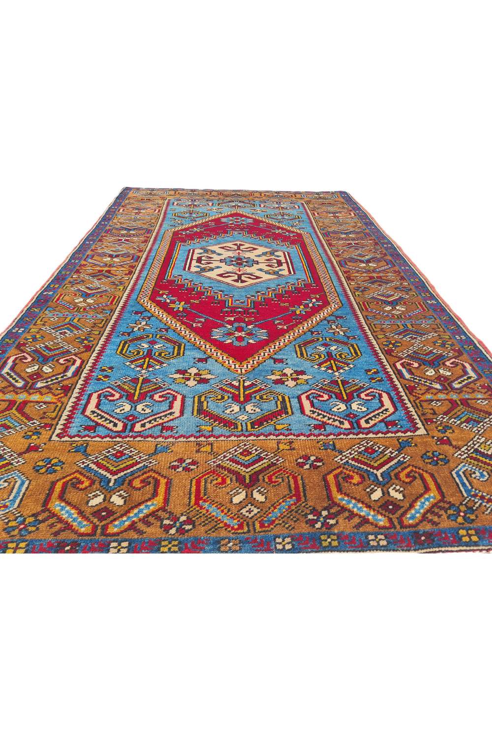 Amazing Hand Knotted Vintage Turkish Wool Area Rug 5.4 x 3.5 Ft