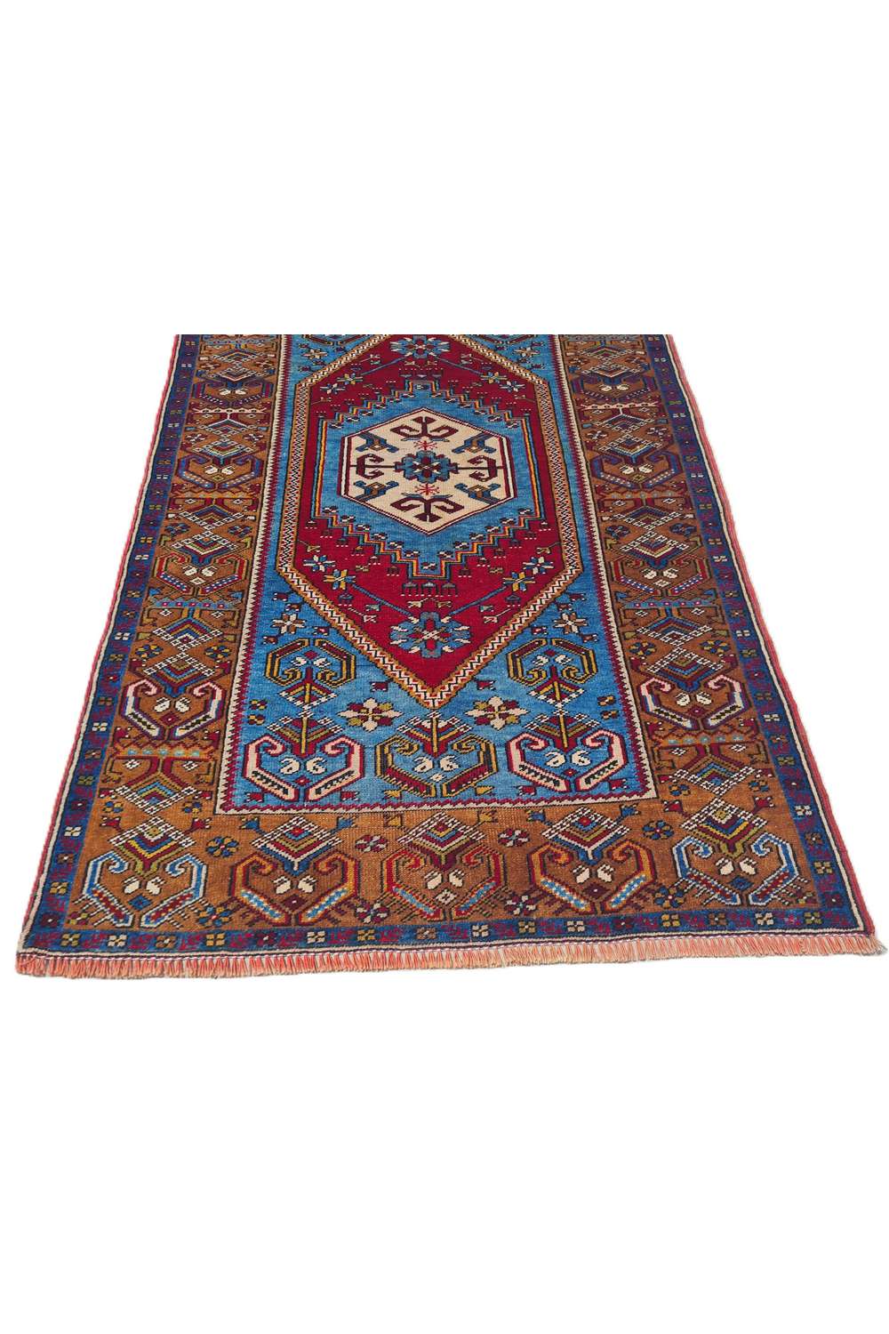 Amazing Hand Knotted Vintage Turkish Wool Area Rug 5.4 x 3.5 Ft