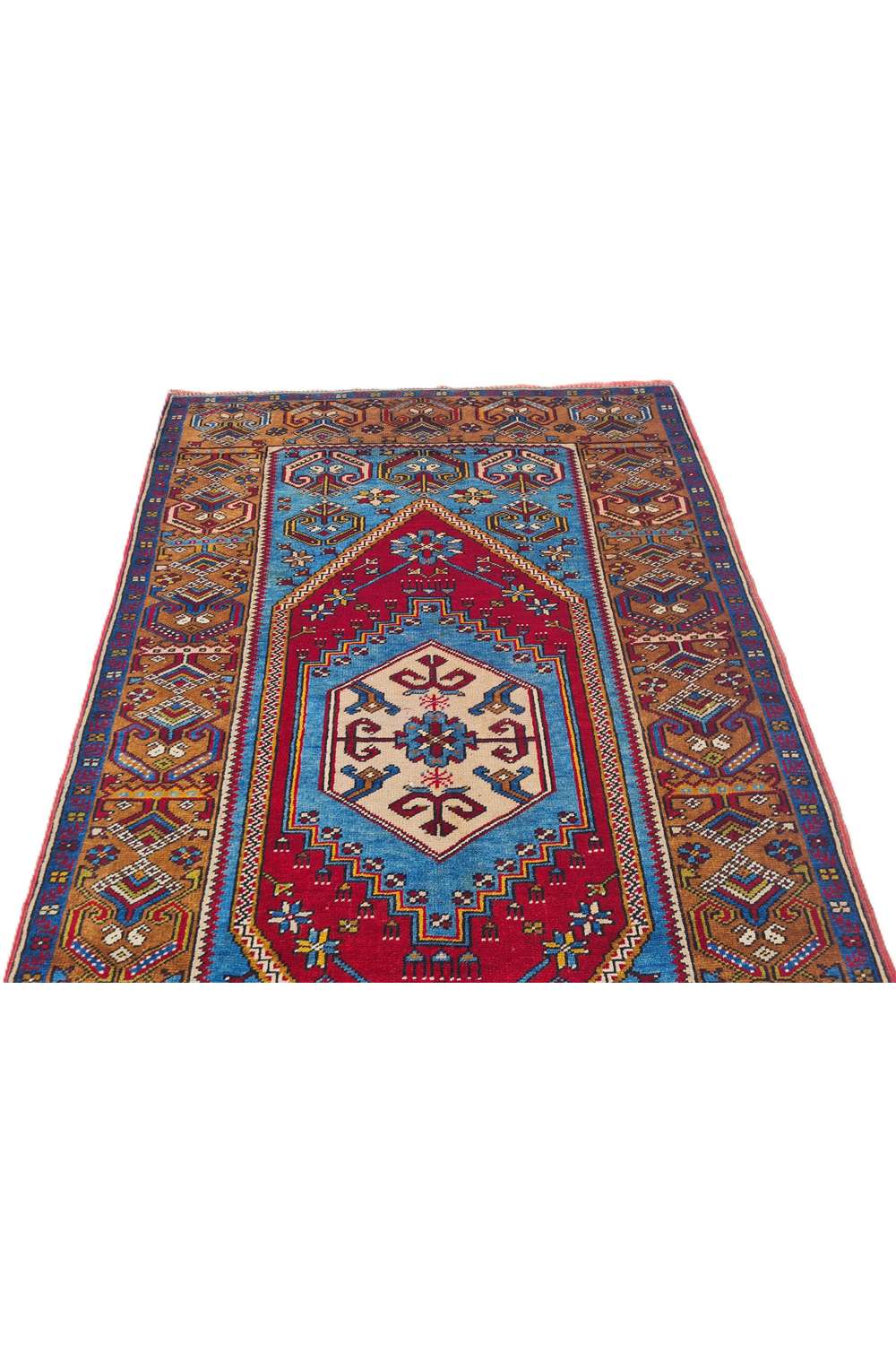 Amazing Hand Knotted Vintage Turkish Wool Area Rug 5.4 x 3.5 Ft