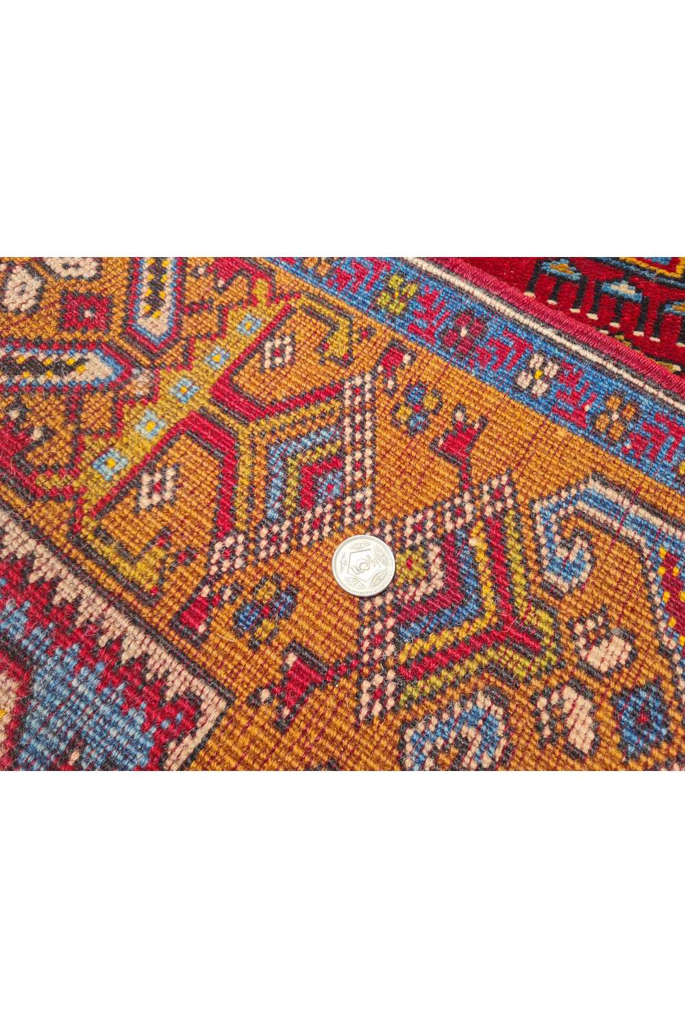 Amazing Hand Knotted Vintage Turkish Wool Area Rug 5.4 x 3.5 Ft