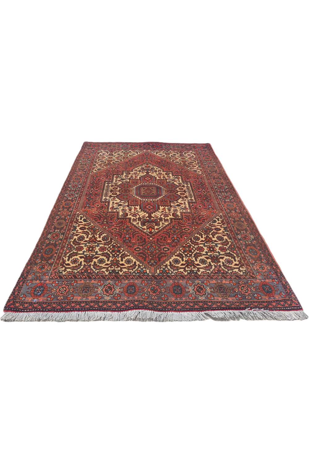 Amazing Hand Knotted Vintage Persian Bijar Wool Area Rug 4.9 x 3.3 Ft