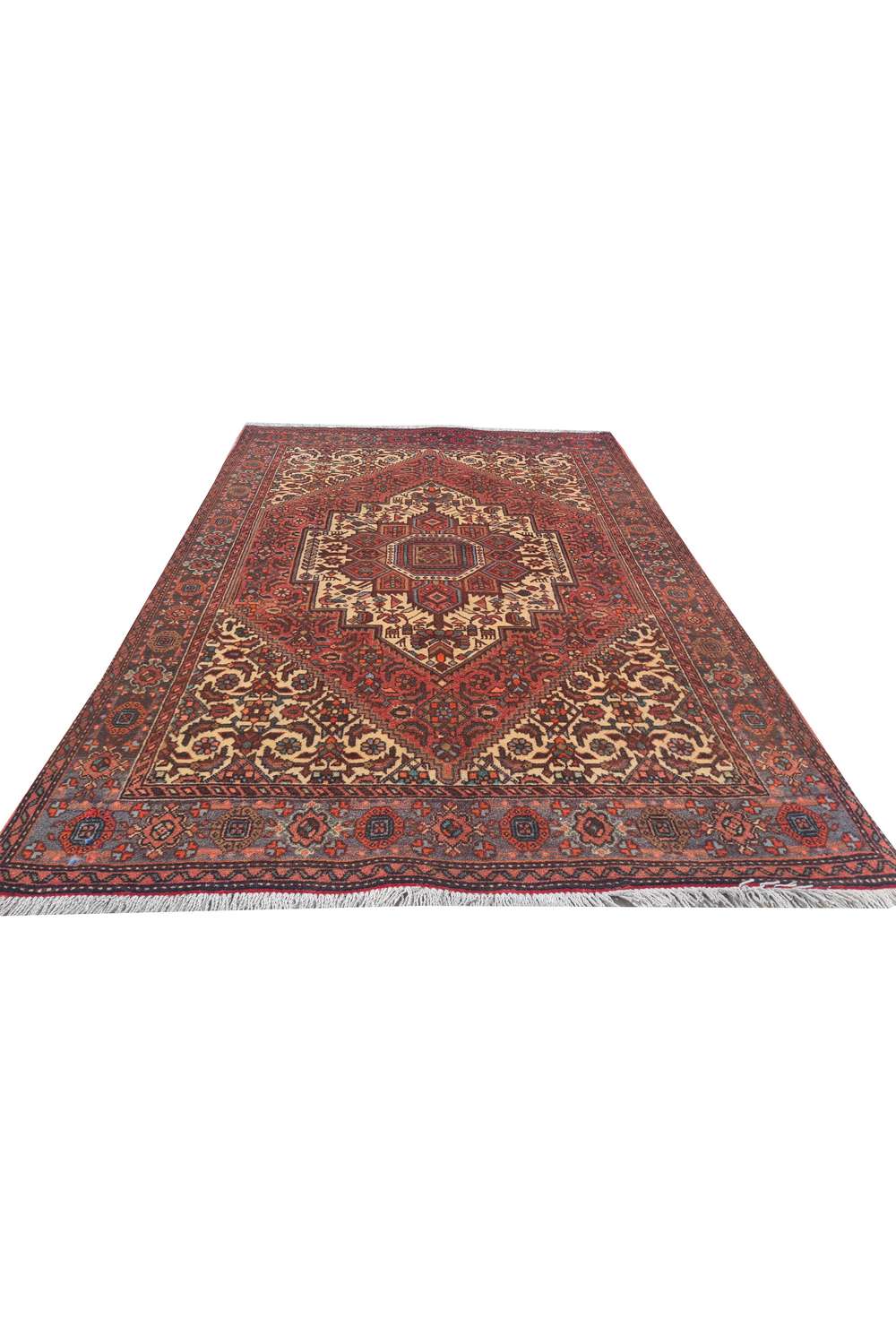 Amazing Hand Knotted Vintage Persian Bijar Wool Area Rug 4.9 x 3.3 Ft