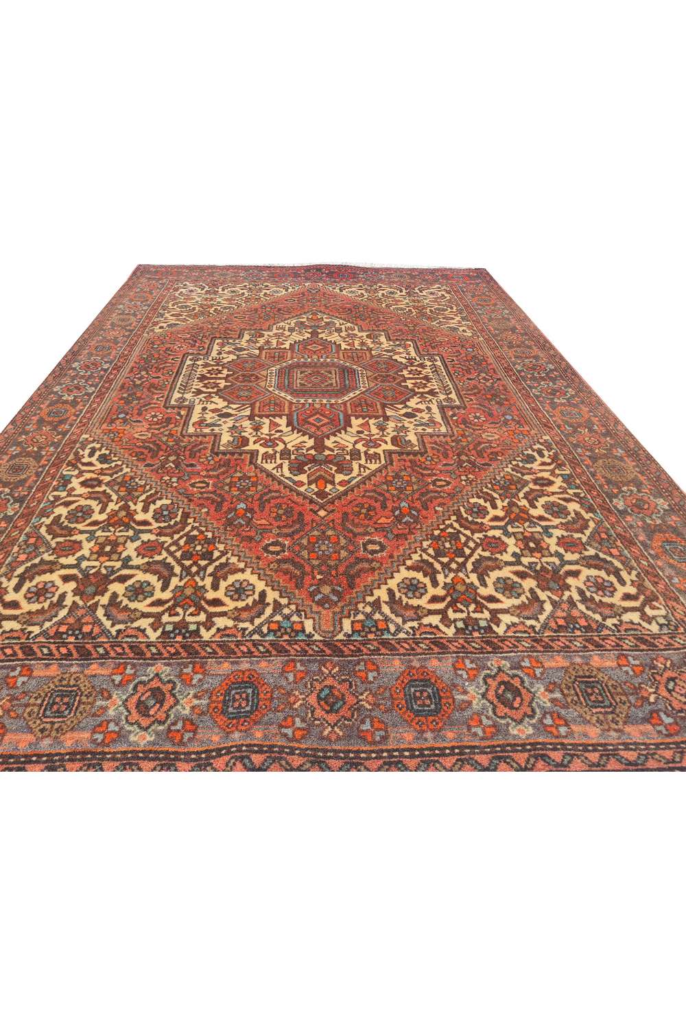 Amazing Hand Knotted Vintage Persian Bijar Wool Area Rug 4.9 x 3.3 Ft