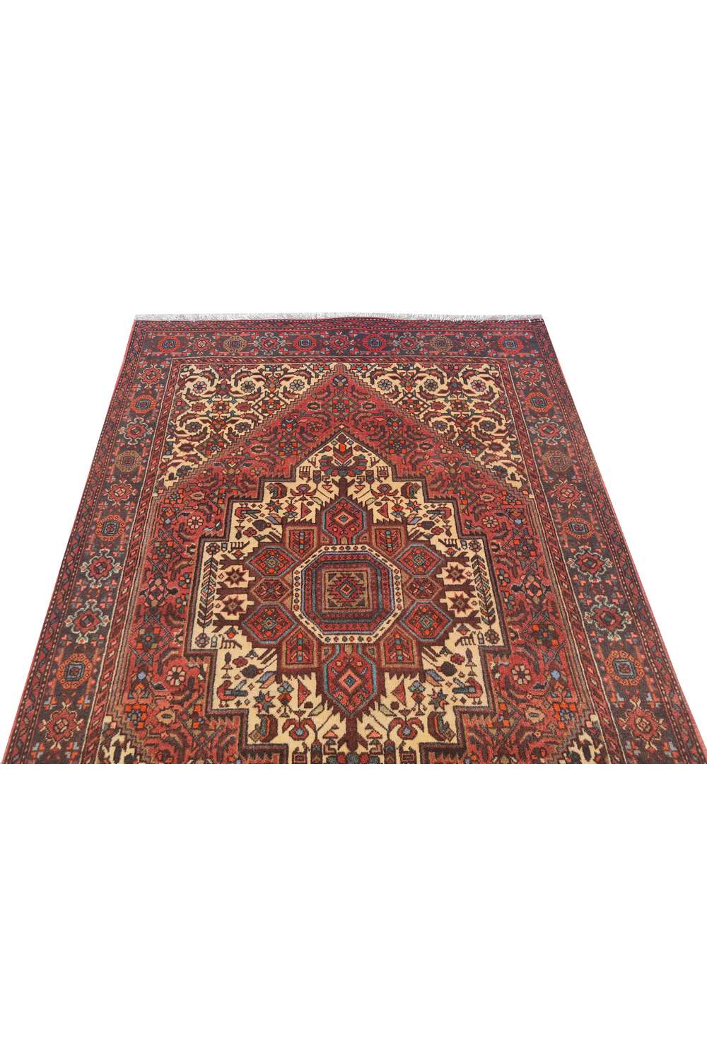 Amazing Hand Knotted Vintage Persian Bijar Wool Area Rug 4.9 x 3.3 Ft