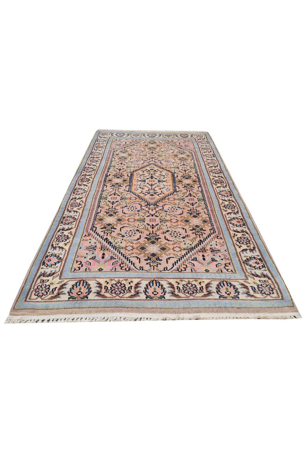 Amazing Hand Knotted Vintage Indo Bijar Wool Area Rug 5.4 x 3.1 Ft