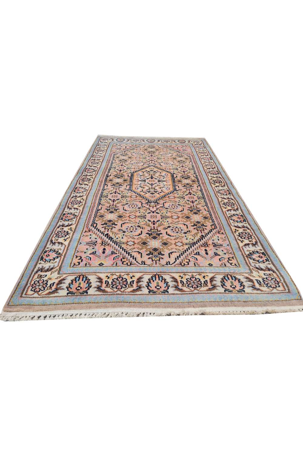 Amazing Hand Knotted Vintage Indo Bijar Wool Area Rug 5.4 x 3.1 Ft