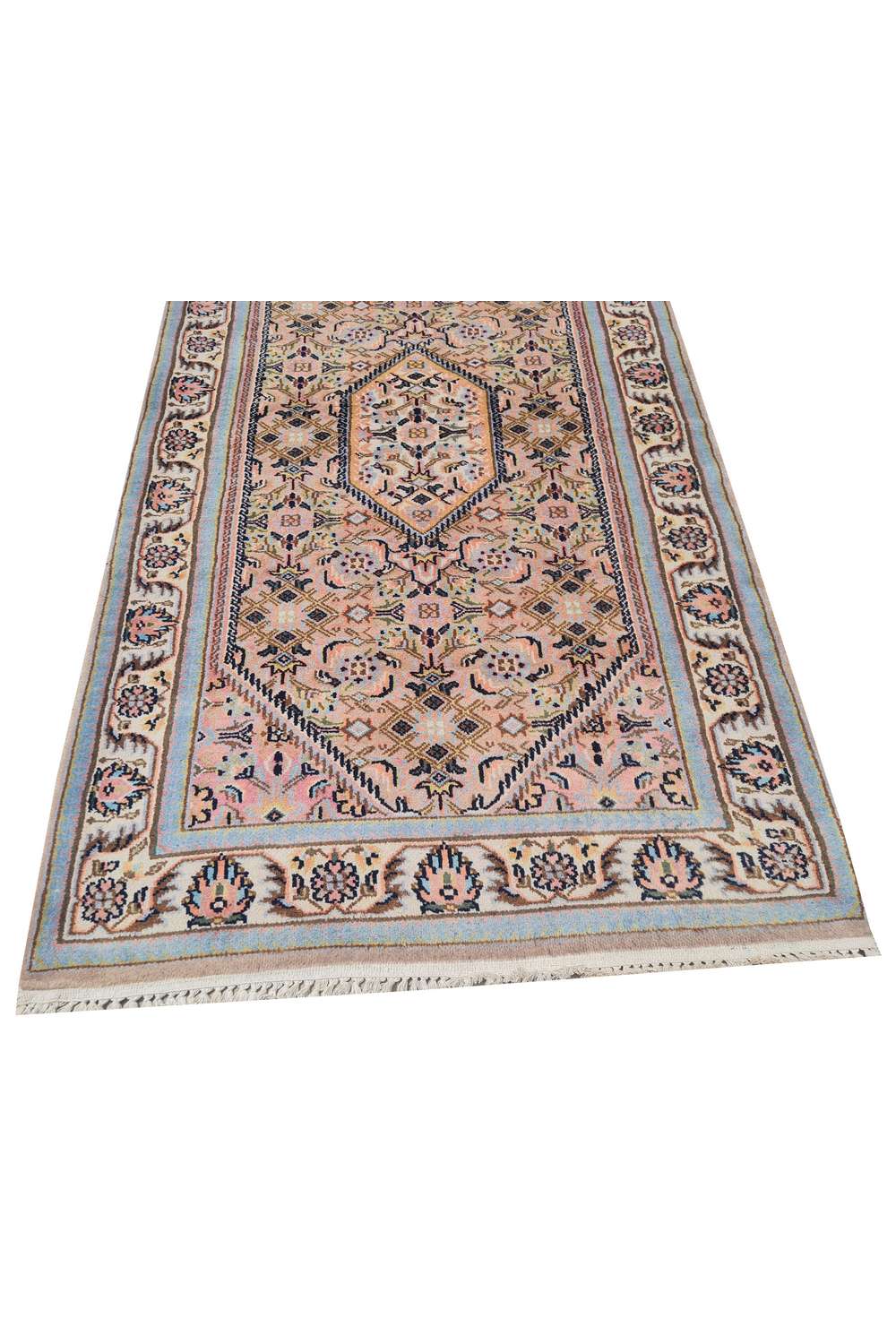 Amazing Hand Knotted Vintage Indo Bijar Wool Area Rug 5.4 x 3.1 Ft