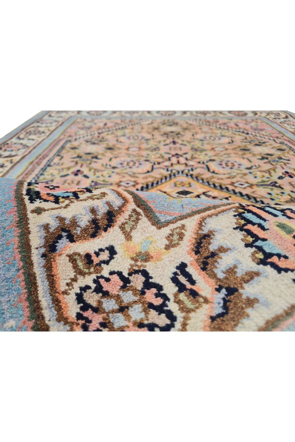 Amazing Hand Knotted Vintage Indo Bijar Wool Area Rug 5.4 x 3.1 Ft