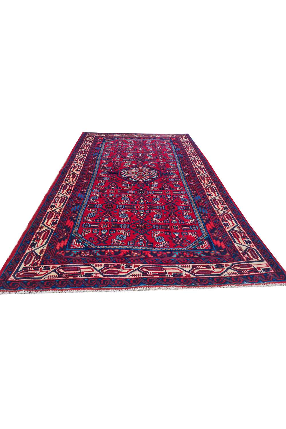 Amazing Hand Knotted Vintage Persian Bijar Wool Area Rug 5.3 x 3.3 Ft