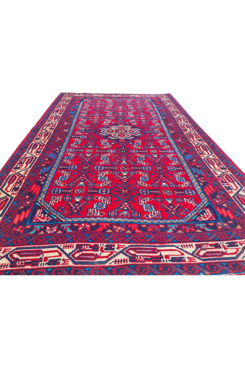 Amazing Hand Knotted Vintage Persian Bijar Wool Area Rug 5.3 x 3.3 Ft