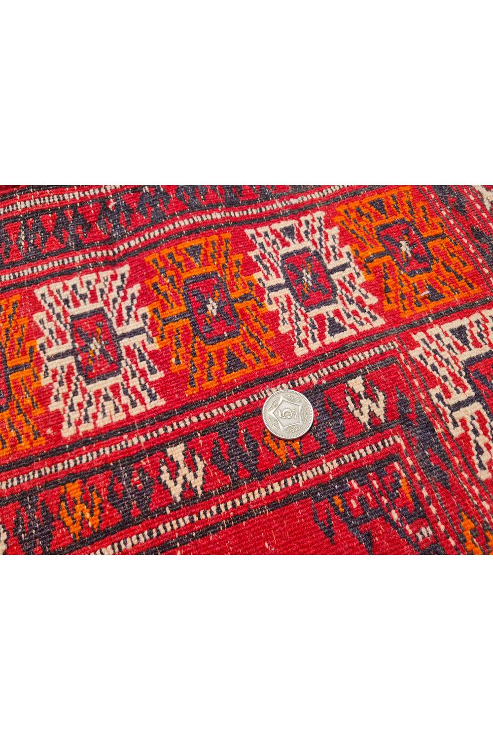 Amazing Hand Knotted Vintage Afghan Turkmen Sara Wool Area Rug 4.8 x 3.7 Ft