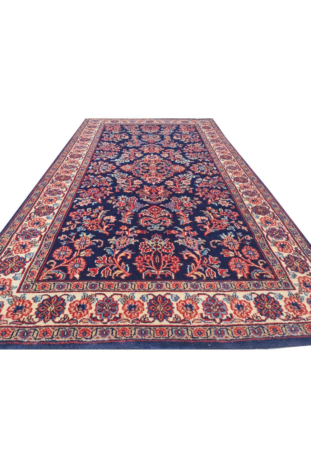 Amazing Hand Knotted Vintage Saroukh Wool Area Rug 5.3 x 2.11 Ft