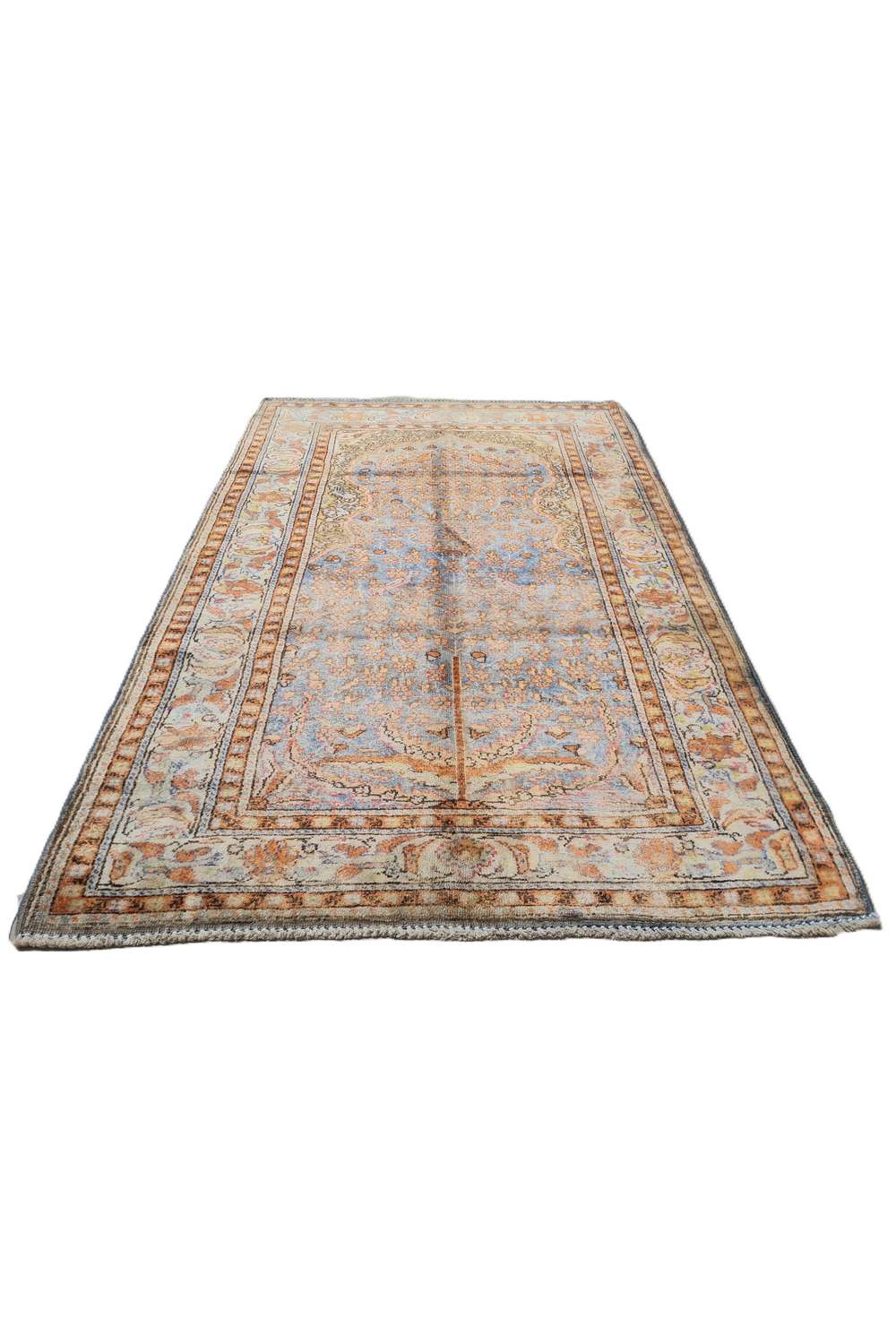 Amazing Hand Knotted Vintage Qaisery Wool Area Rug 4.4 x 2.11 Ft