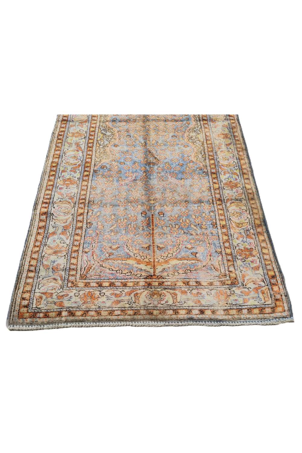 Amazing Hand Knotted Vintage Qaisery Wool Area Rug 4.4 x 2.11 Ft