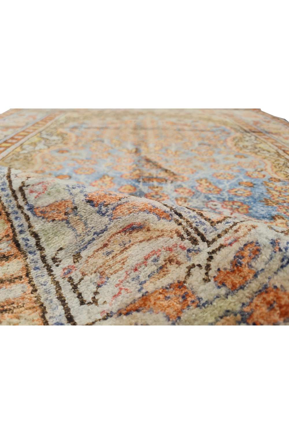 Amazing Hand Knotted Vintage Qaisery Wool Area Rug 4.4 x 2.11 Ft