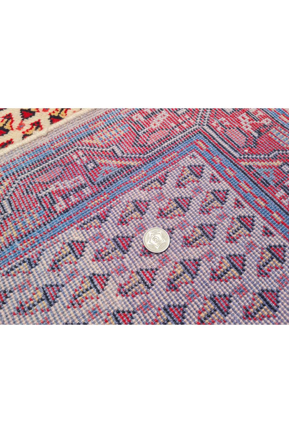 Hand made hand knotted vintage woven Persian Mir oriental wool area rug 6.3 x 2.8 Ft