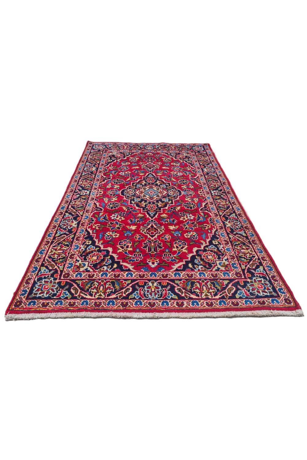 Amazing Hand Knotted Vintage Persian Kashan Wool Area Rug 5.0 x 3.3 Ft