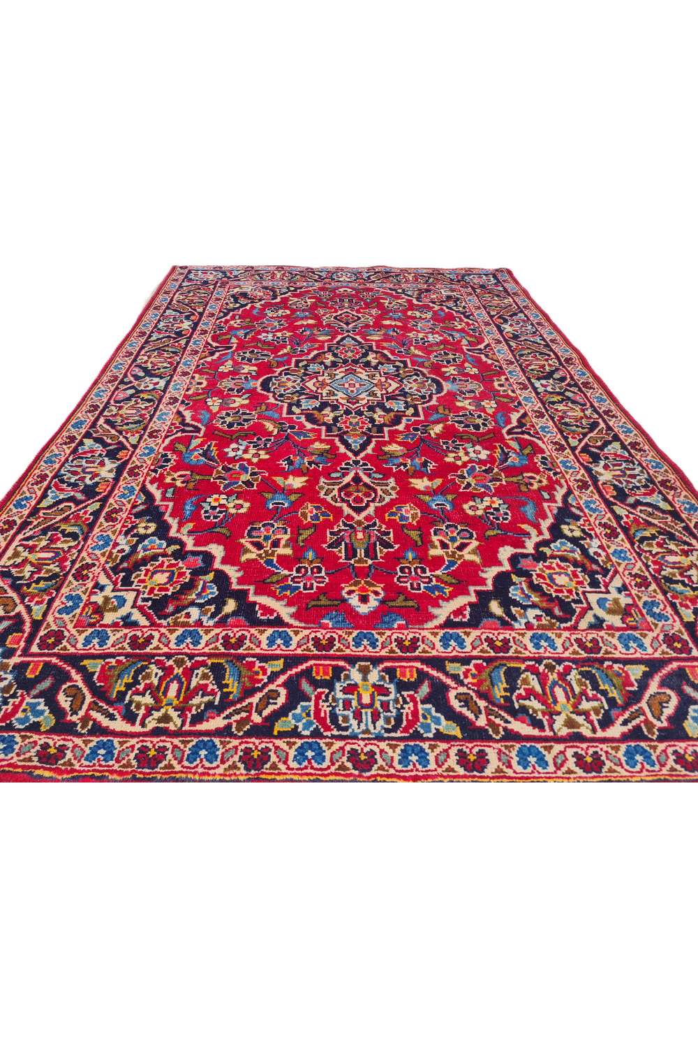Amazing Hand Knotted Vintage Persian Kashan Wool Area Rug 5.0 x 3.3 Ft