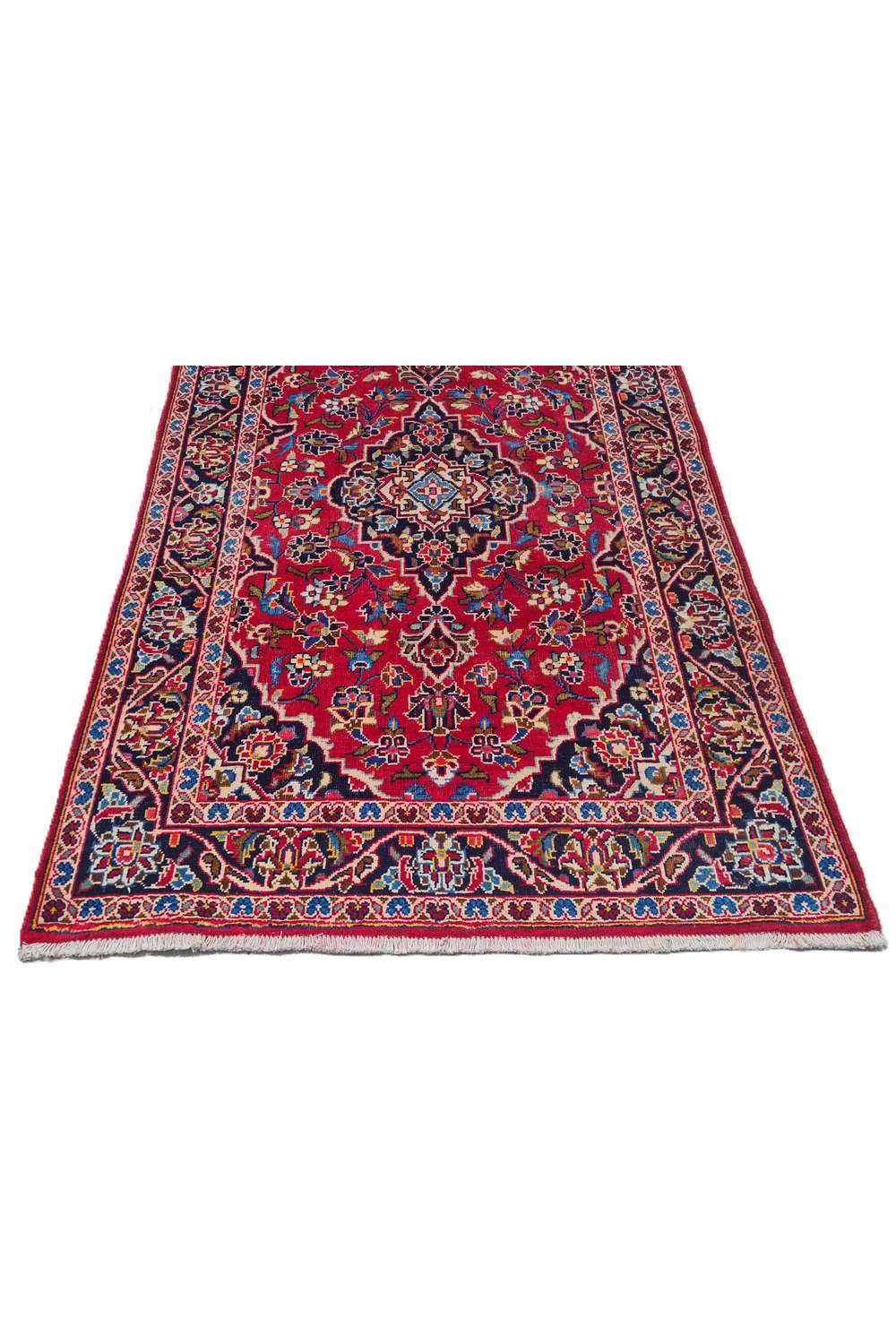 Amazing Hand Knotted Vintage Persian Kashan Wool Area Rug 5.0 x 3.3 Ft