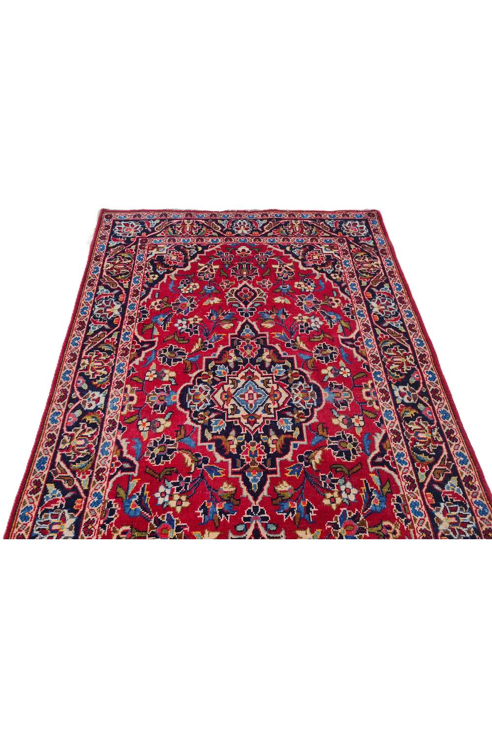 Amazing Hand Knotted Vintage Persian Kashan Wool Area Rug 5.0 x 3.3 Ft