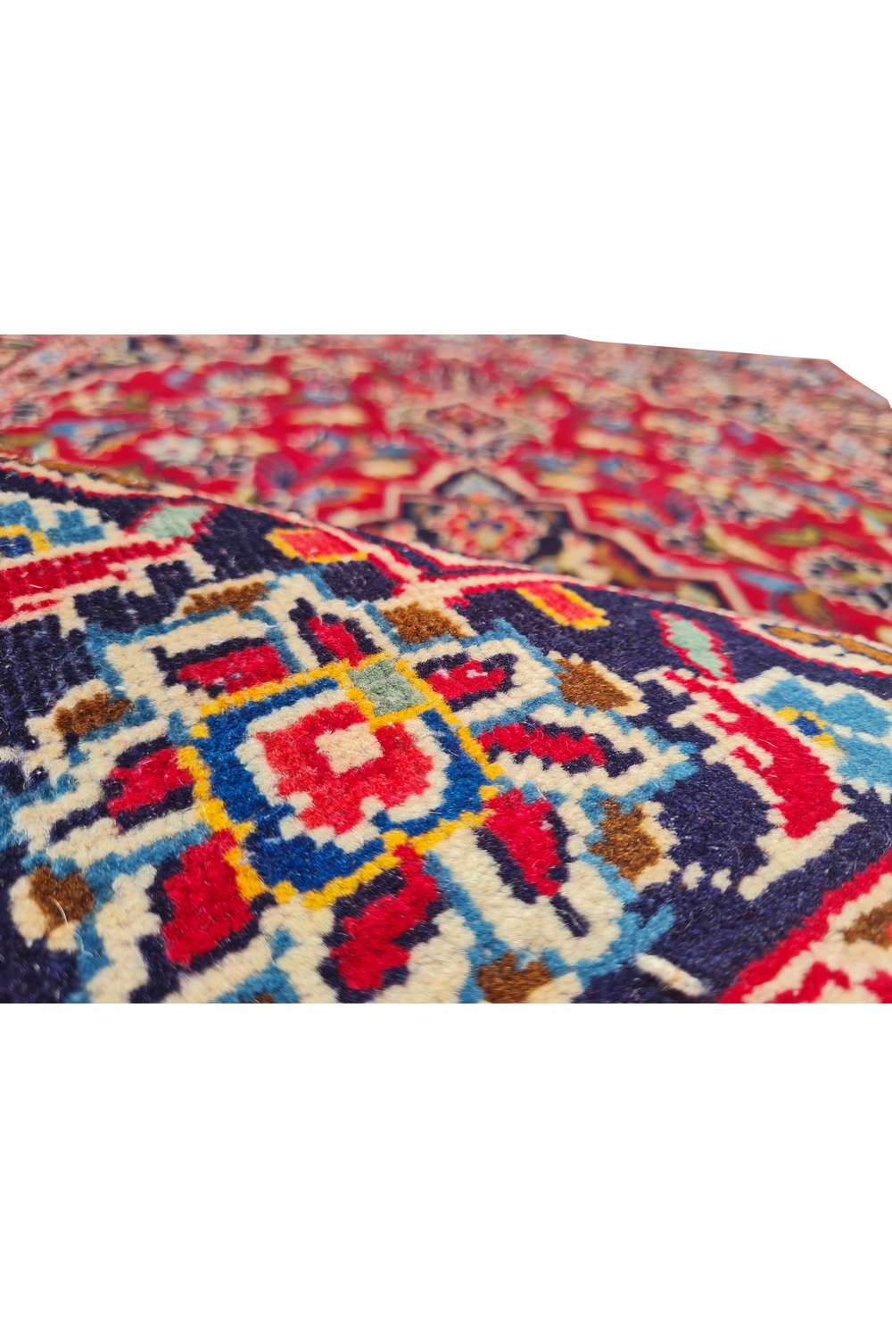 Amazing Hand Knotted Vintage Persian Kashan Wool Area Rug 5.0 x 3.3 Ft